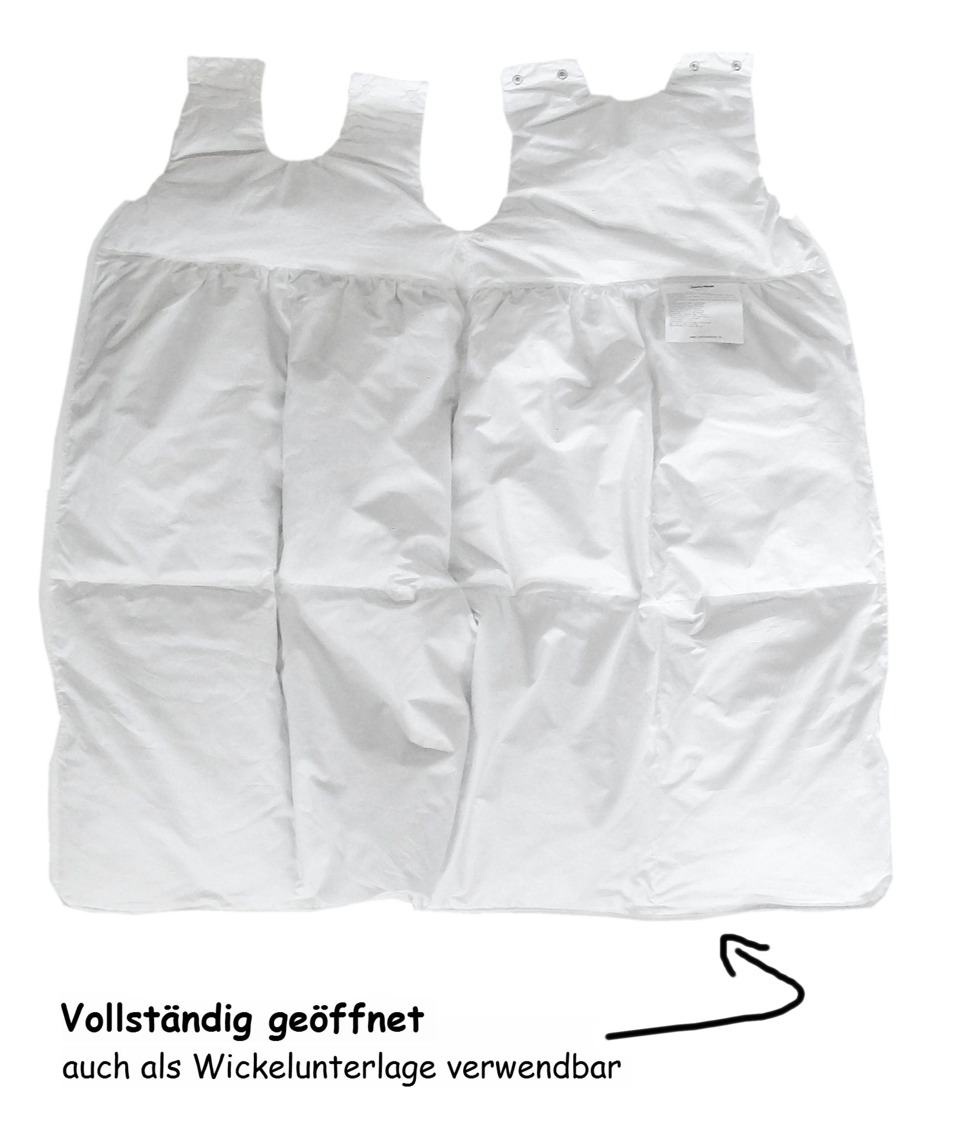 Odenwälder Babyschlafsack Baby Daunenschlafsack Exclusiv, Winterschlafsack Außensack 3,5 TOG ärmellos atmungsaktiv aus 100%