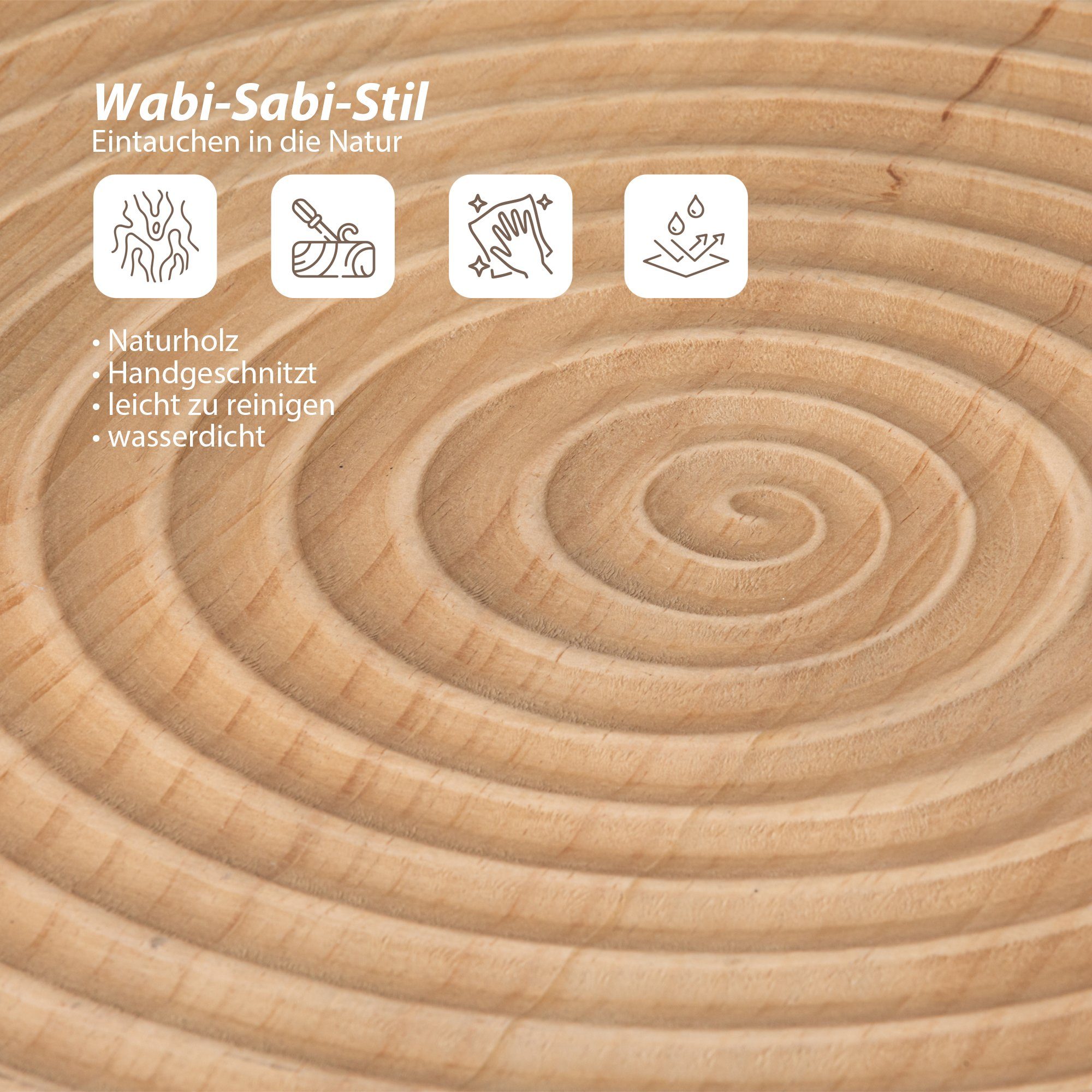 2er,Beistelltisch,Kaffeetisch,Wabi-Sabi-Stil,Vintage,Holz Couchtisch Set) (2-St., HomeGuru Natur-Kreisen Couchtisch