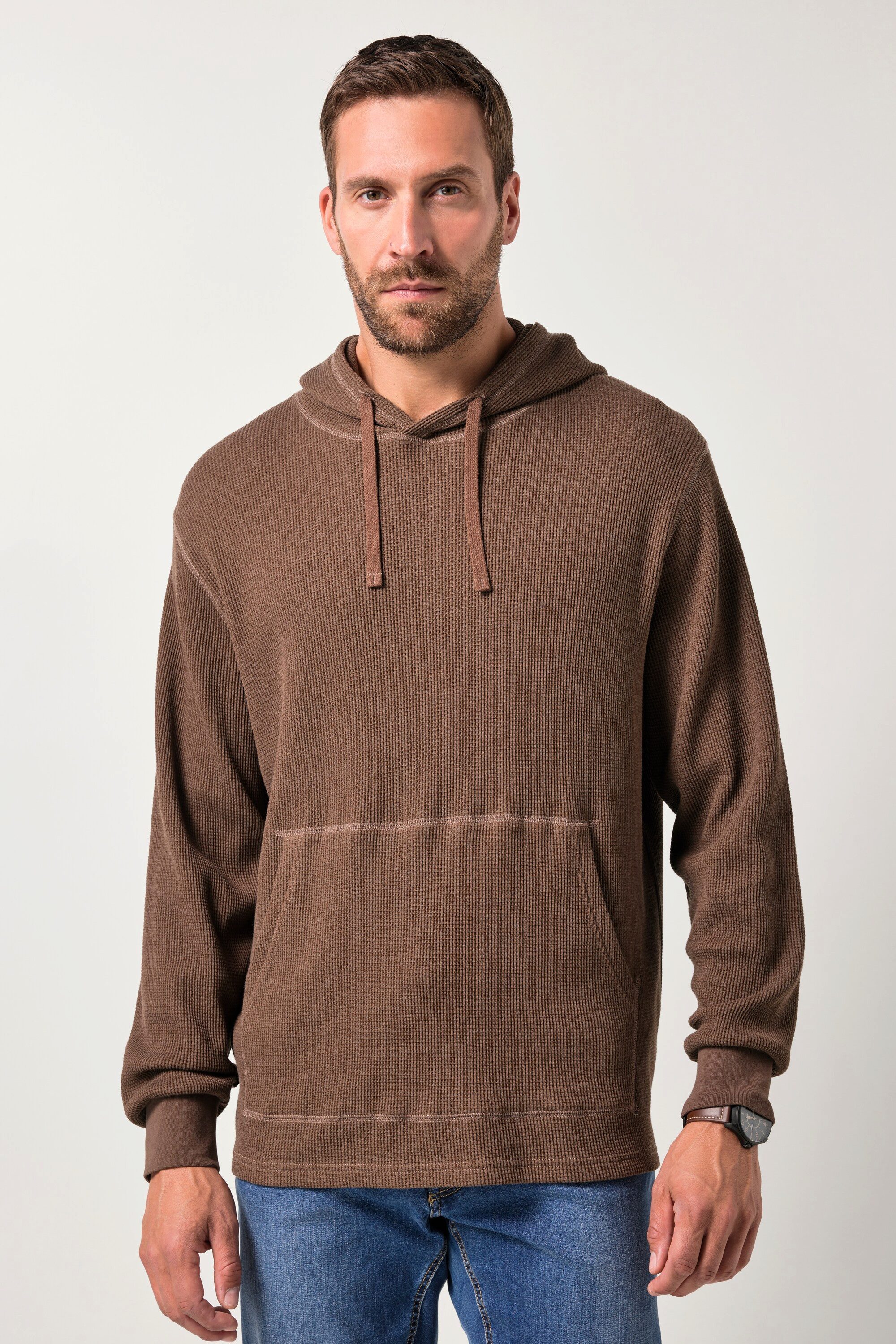 Sweatshirt Hoodie Kapuzensweater Waffelstruktur