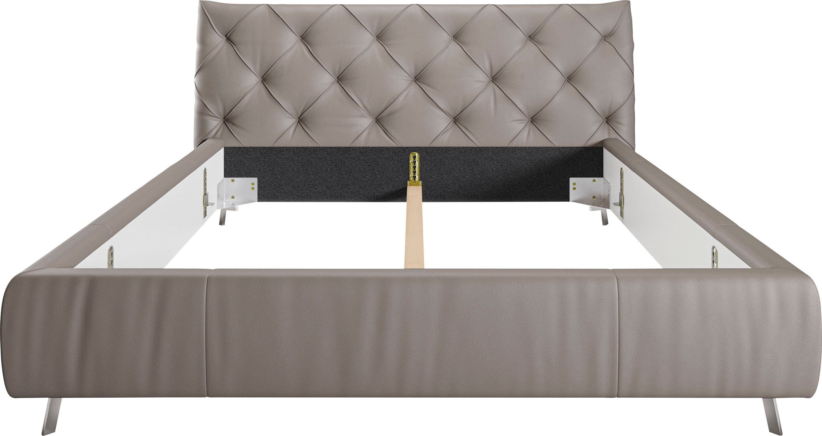 Home affaire Polsterbett Elloree in 4 Breiten bis 200cm, auch in Leder, Kopfteilhöhe 105cm, belastbar bis 280 kg, auch in Überlänge 220cm