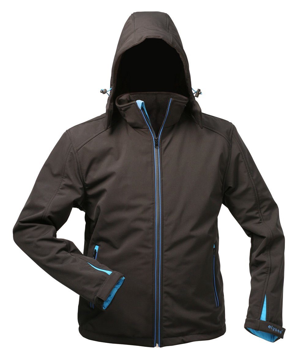 Elysee Schutzjacke URANOS, Elysee, Softshell-Jacke mit Kapuze Softshell-Material ist wind- und wasserdicht sowie hoch atmungsaktiv durch 3-Lagenlaminat 3M Thinsulate Wattierung alle Reißverschlüsse sind wasserdicht Softshell-Material ist elastisch