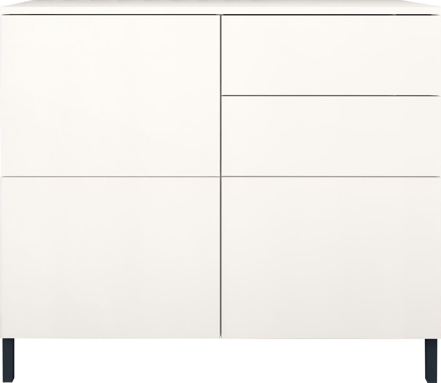 borchardt Möbel Kommode Haama, Sideboard mit Metallfüßen, Push-to-open-Technik, Breite 93 cm, Kommode, 3 Türen, 2 Schubkästen, Breite 93 cm
