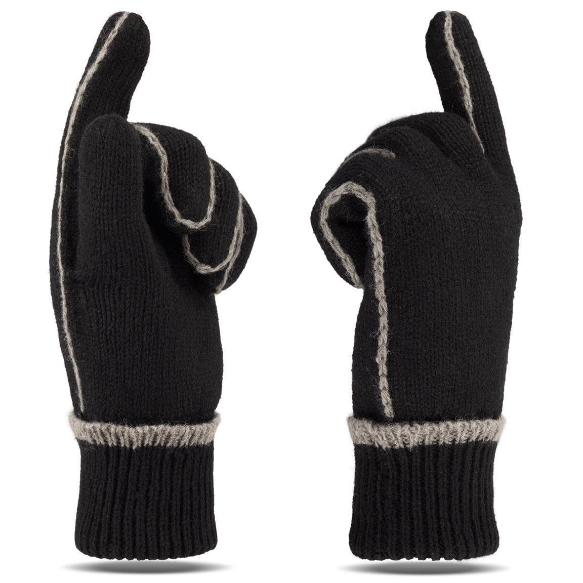 Tarjane Strickhandschuhe 3M Thinsulate Unisex Handschuhe Wollhandschuhe Schwarz/Grau