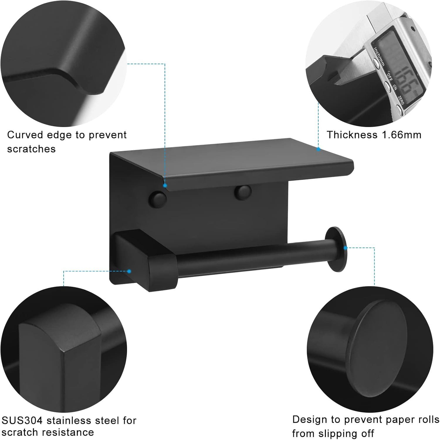 SURFOU Toilettenpapierhalter Ohne Bohren mit Ablage, Selbstklebend & Schrau günstig online kaufen