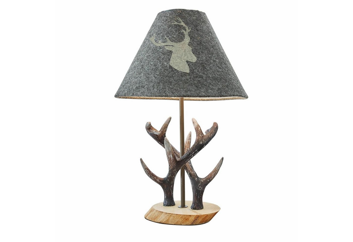 Mirabeau Tischleuchte Tischlampe Lodge grau/braun