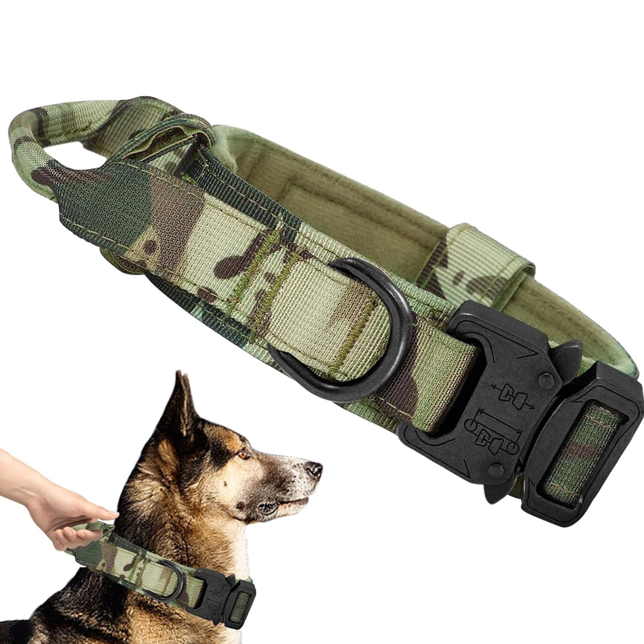 HUNKA Hunde-Halsband Taktisches Hundehalsband Verstellbar,Metallschnalle