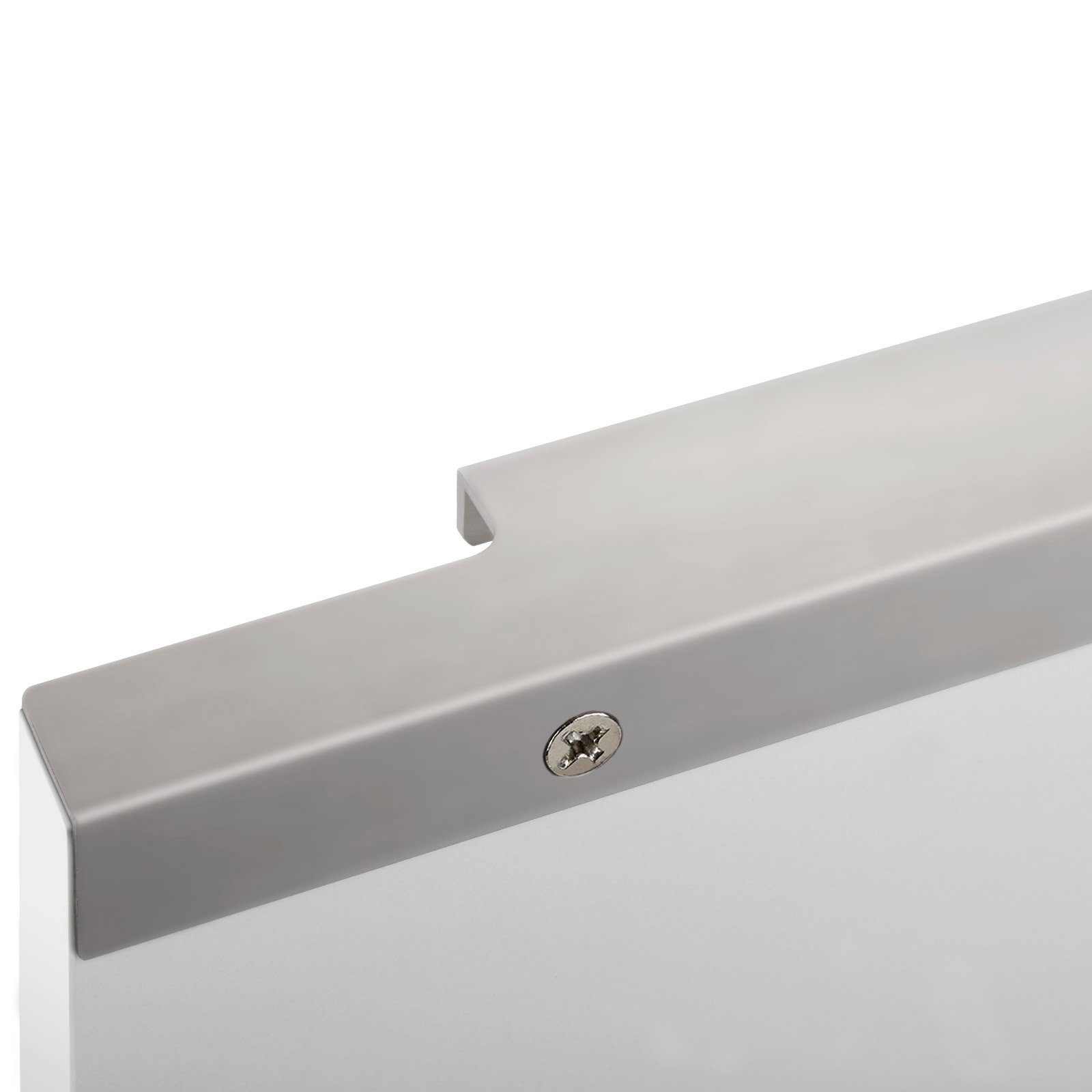SO-TECH® Möbelgriff BLANKETT Aluminium Profilgriff Frontinnenseite Slim verschraubt, matt, (2-St), wird Chrom rückseitige an die Verschraubung für Griffleiste 145mm