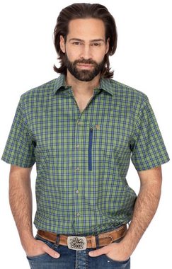 OS-Trachten Trachtenhemd Hemd 1/2 Arm ALEC grün (Regular Fit)