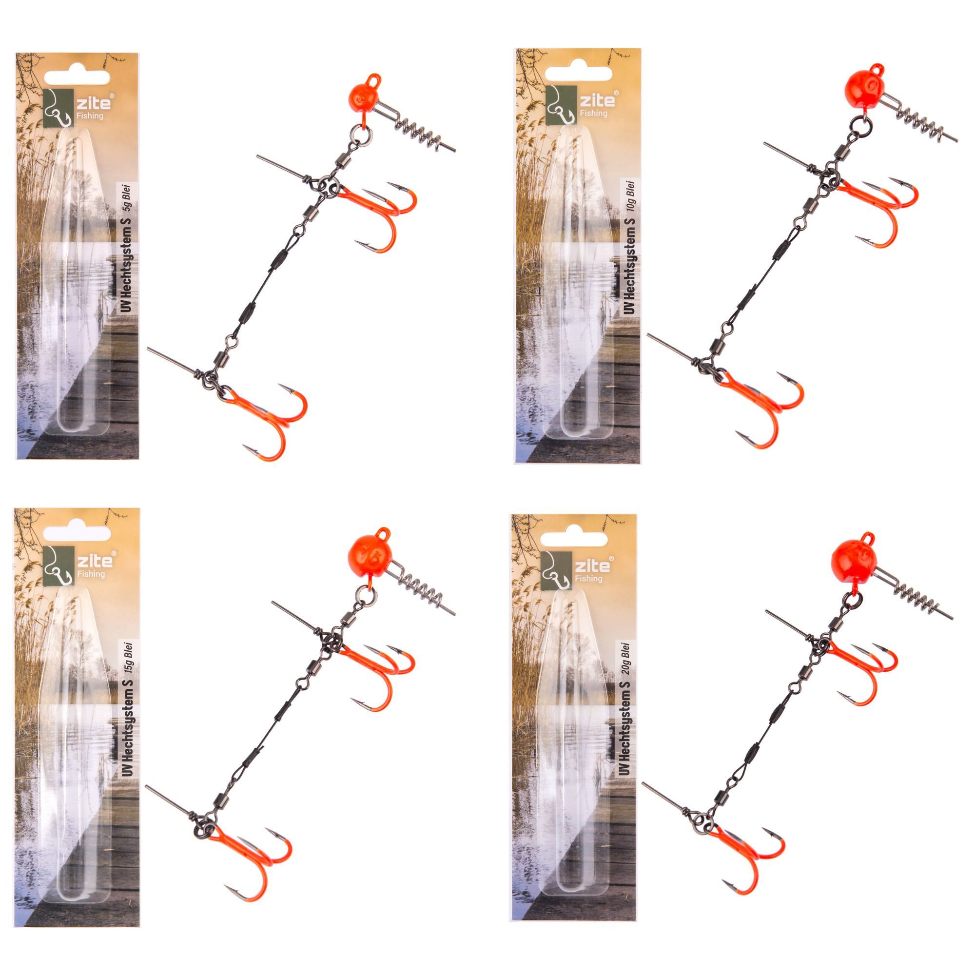Drillingshaken Hecht Drillings-Systeme S UV-aktiv Fertigmontage Gummiköder 9 cm