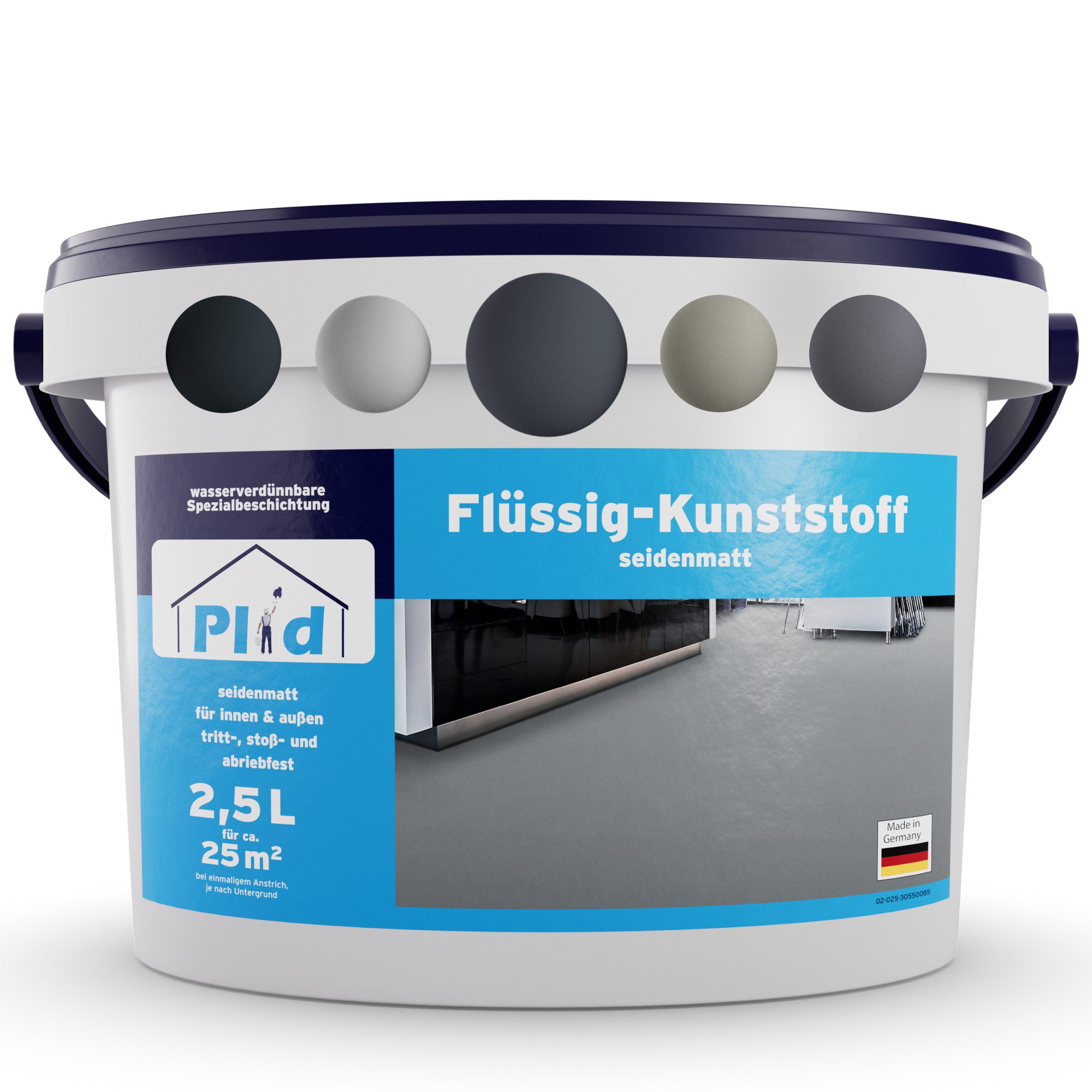 plid Bodenversiegelung Flüssigkunststoff Innen & Außen - Bodenbeschichtung - Flüssig PVC, Wasserfest