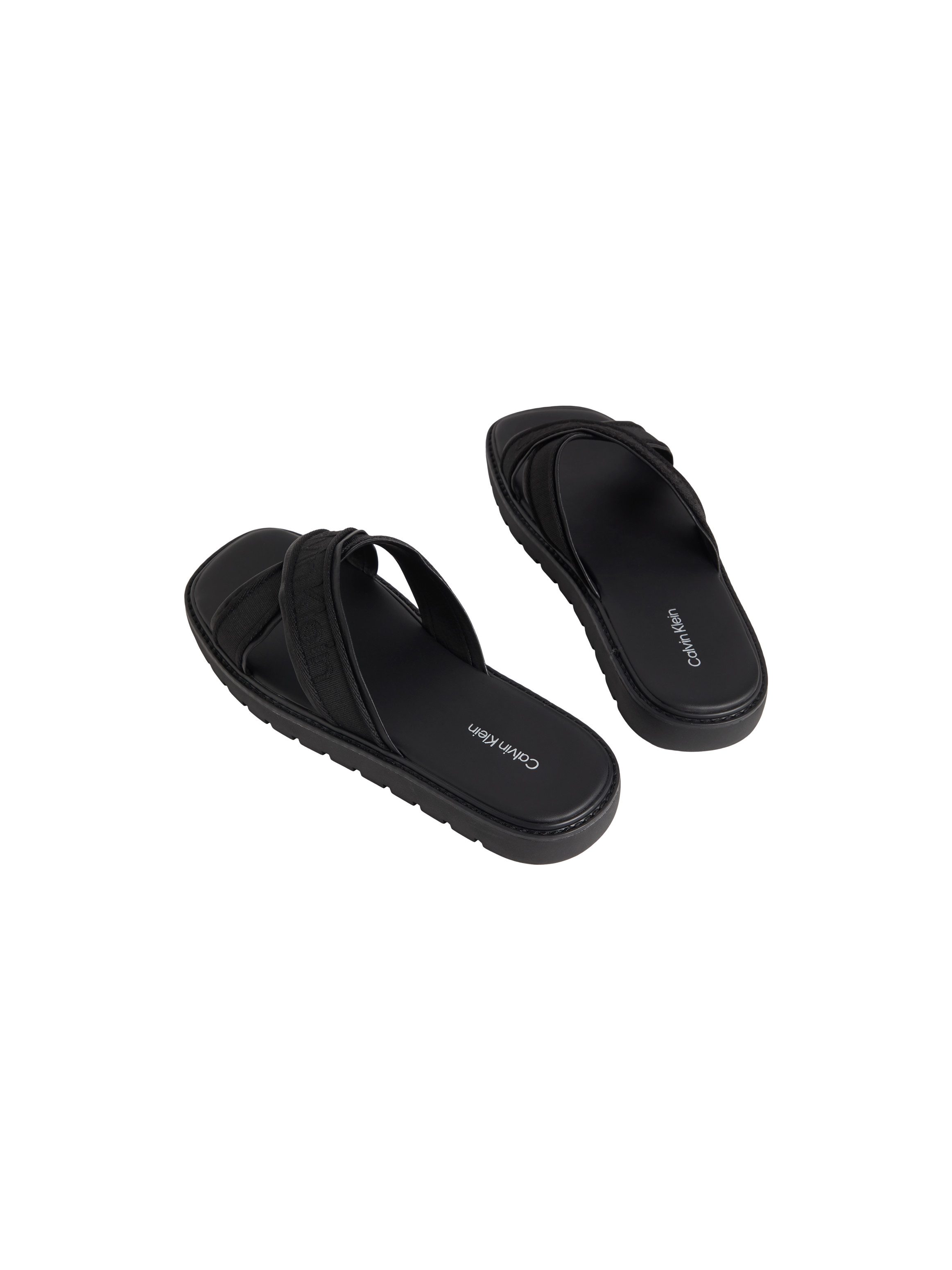 Calvin Klein SQ MOLDED SANDAL XCROSS WB Pantolette Strandschuh, Sommerschuh, Badepantolette, Flat mit Logoschriftzug