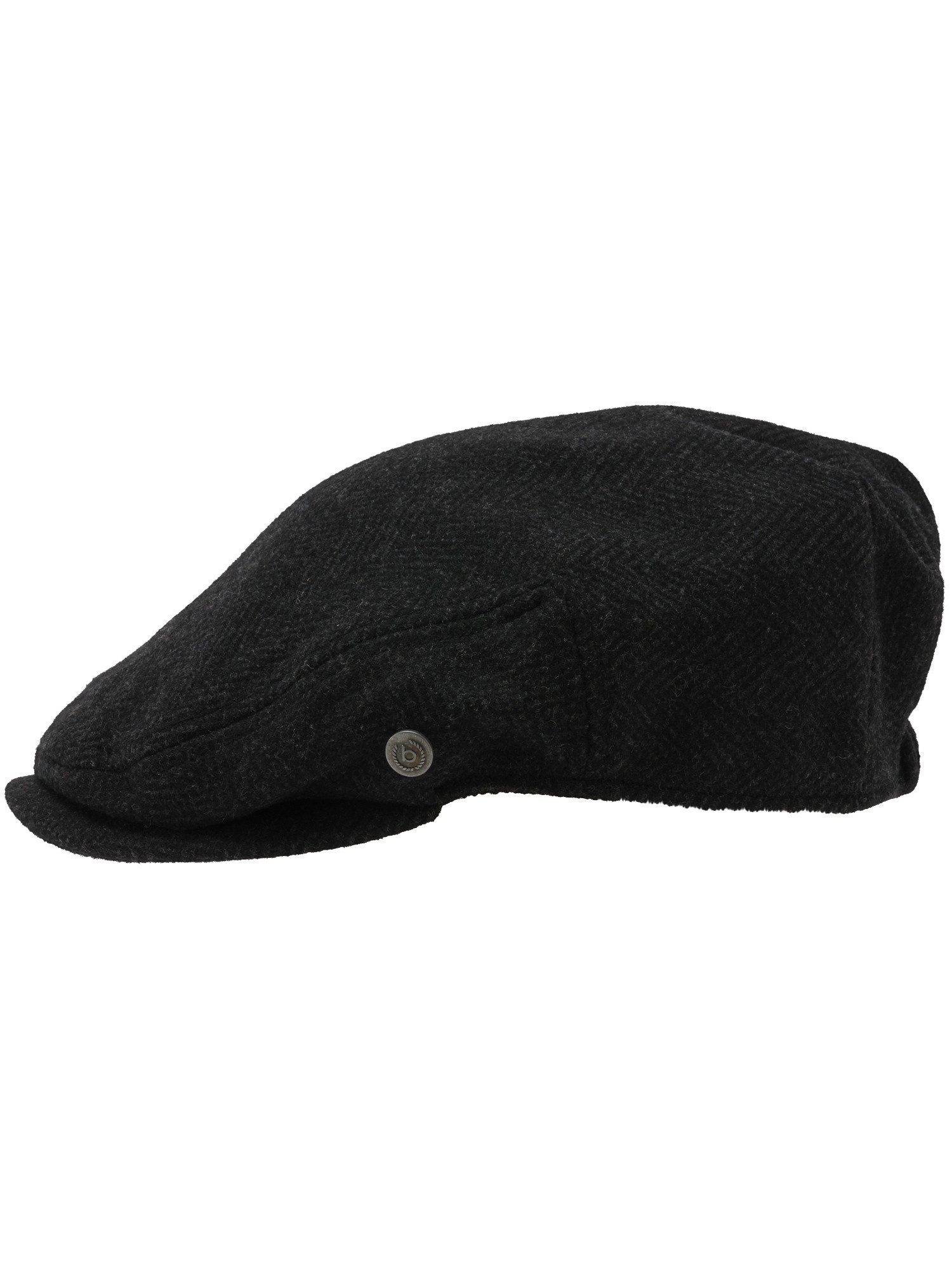 bugatti Flat Cap Melierte bugatti Flatcap mit Fischgrät-Design in Wollmischung