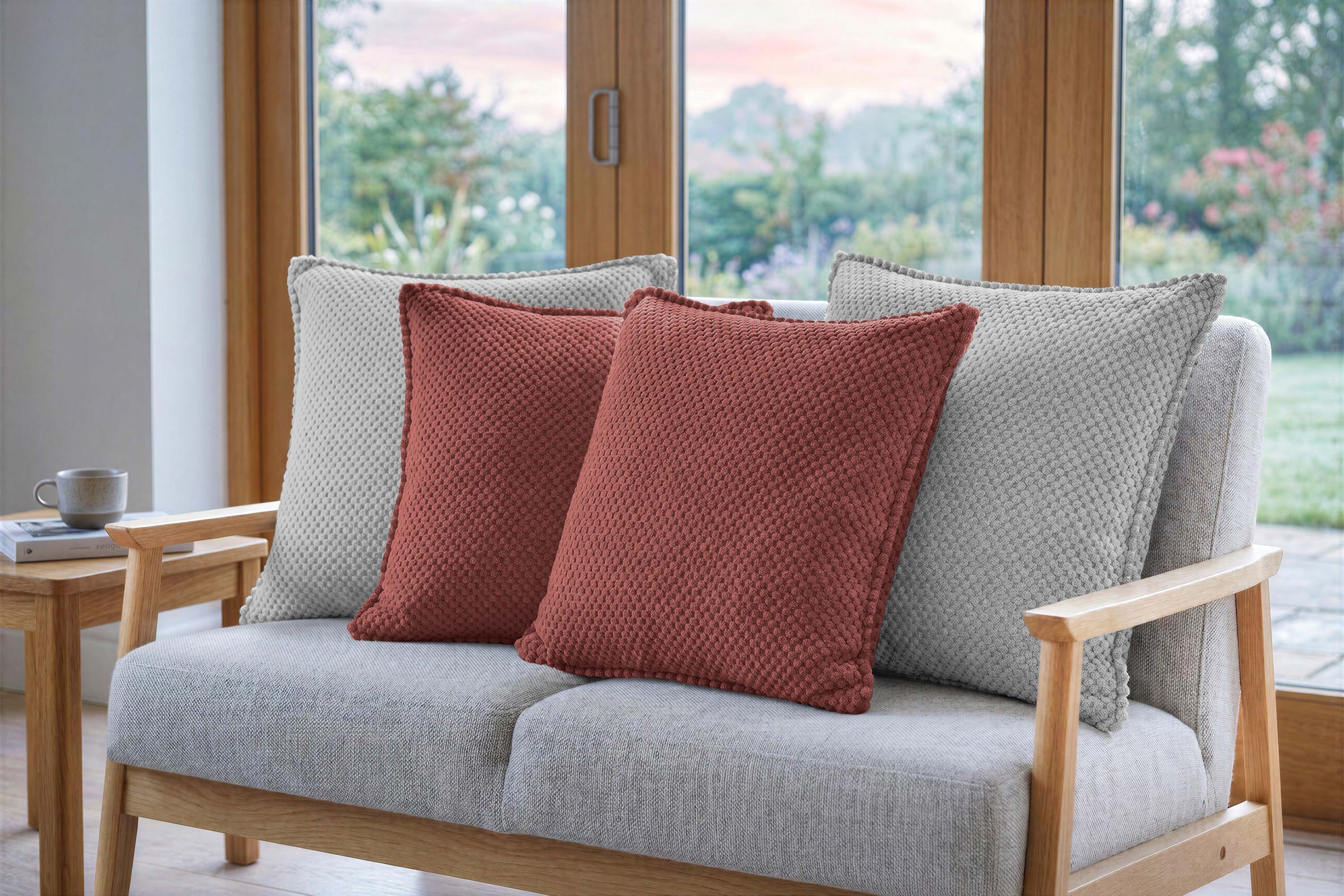 Amilian Dekokissen 4er Set Dekokissen mit Füllung, für Sofa Sessel und Bett geeignet pflegeleicht und waschbar