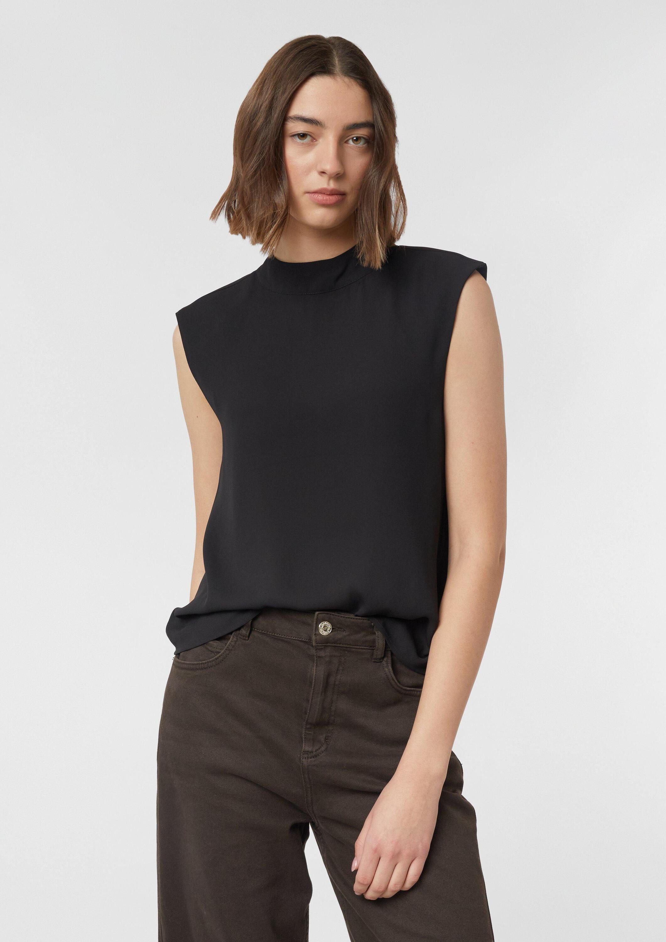 comma Blusentop Bluse Chiffonbluse mit subtilem Schulterpolster