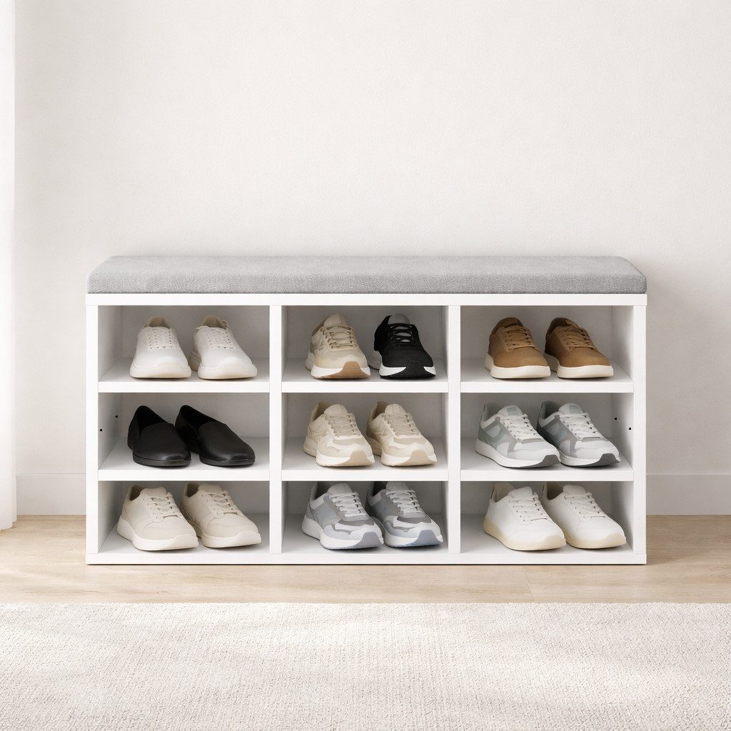 OTTO home Schuhbank Schuchschrank 80, Schuhregal, Schuhtruhe, Schuhkommode, Sitzbank, mit bequemer, abnehmbarer Sitzauflage