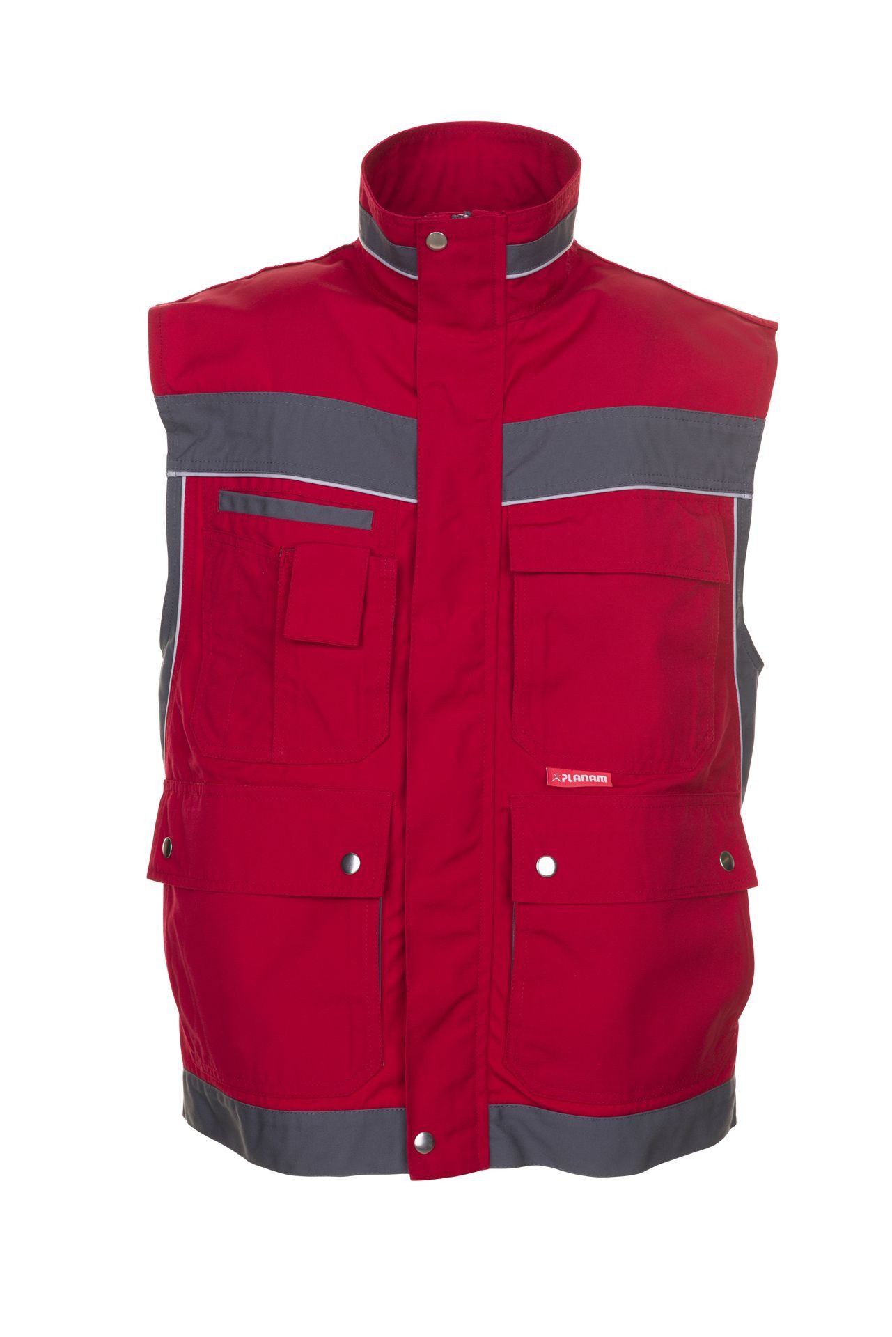 Planam Arbeitsweste PLANAM Herren Weste PLALINE Canvas Rot/Schiefer