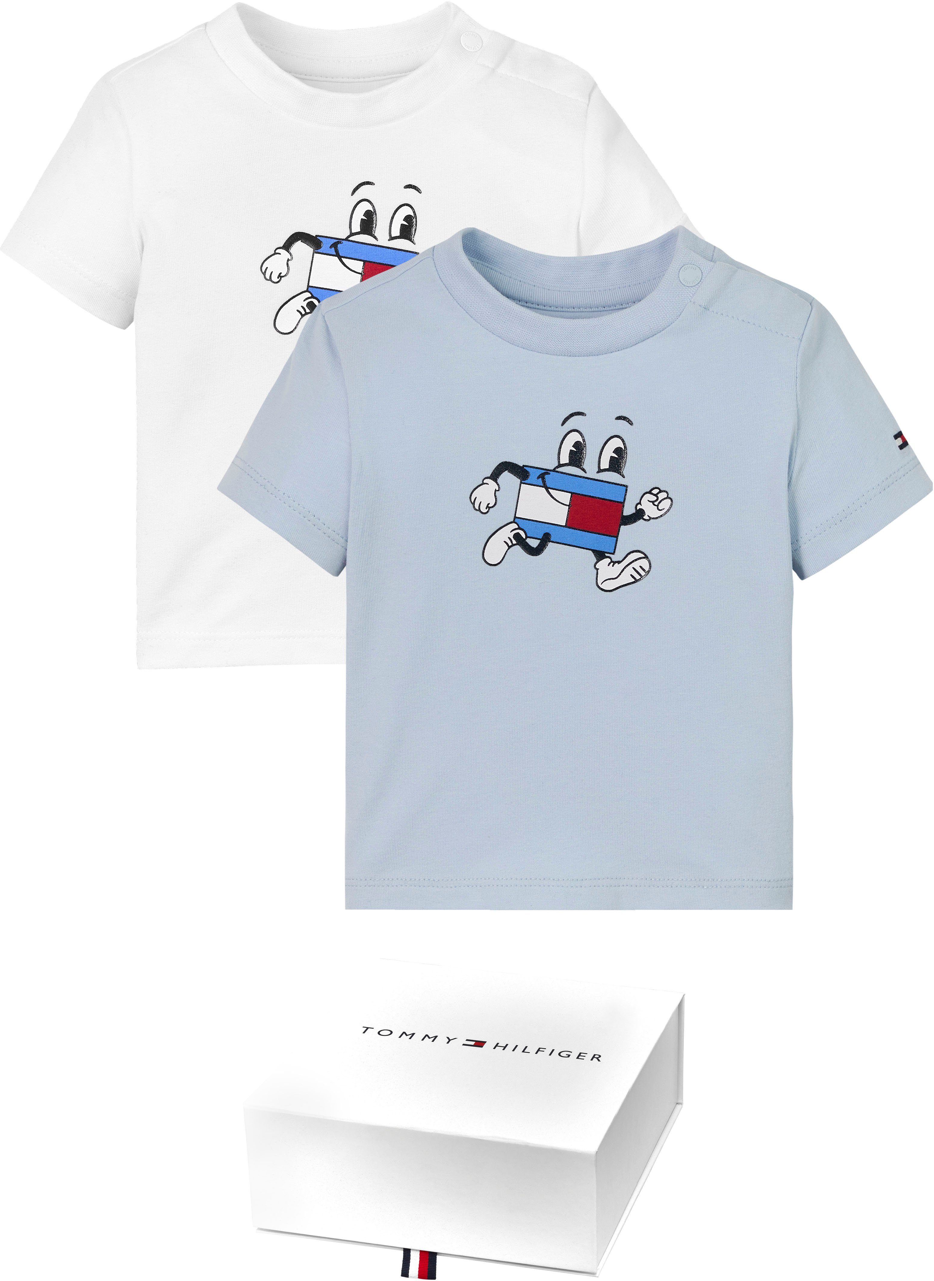 Tommy Hilfiger T-Shirt BABY FLAG TEE 2 PACK GIFTBOX (Packung, 2-tlg., 2er-Pack) Baby bis 2 Jahre