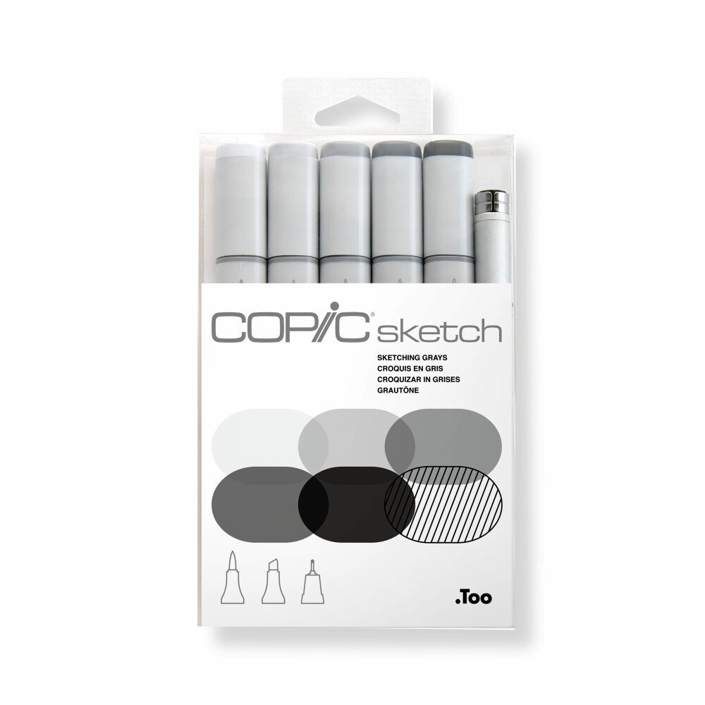 COPIC Marker Sketch Marker Set - Grautöne - 6 Stk., (1-tlg)