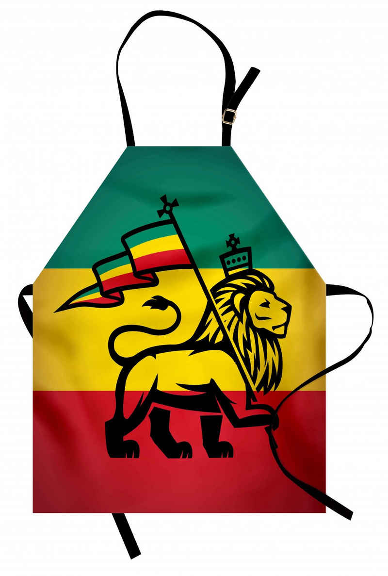 Abakuhaus Kochschürze Höhenverstellbar Klare Farben ohne verblassen, Rasta Judah Lion Rastafari Flagge