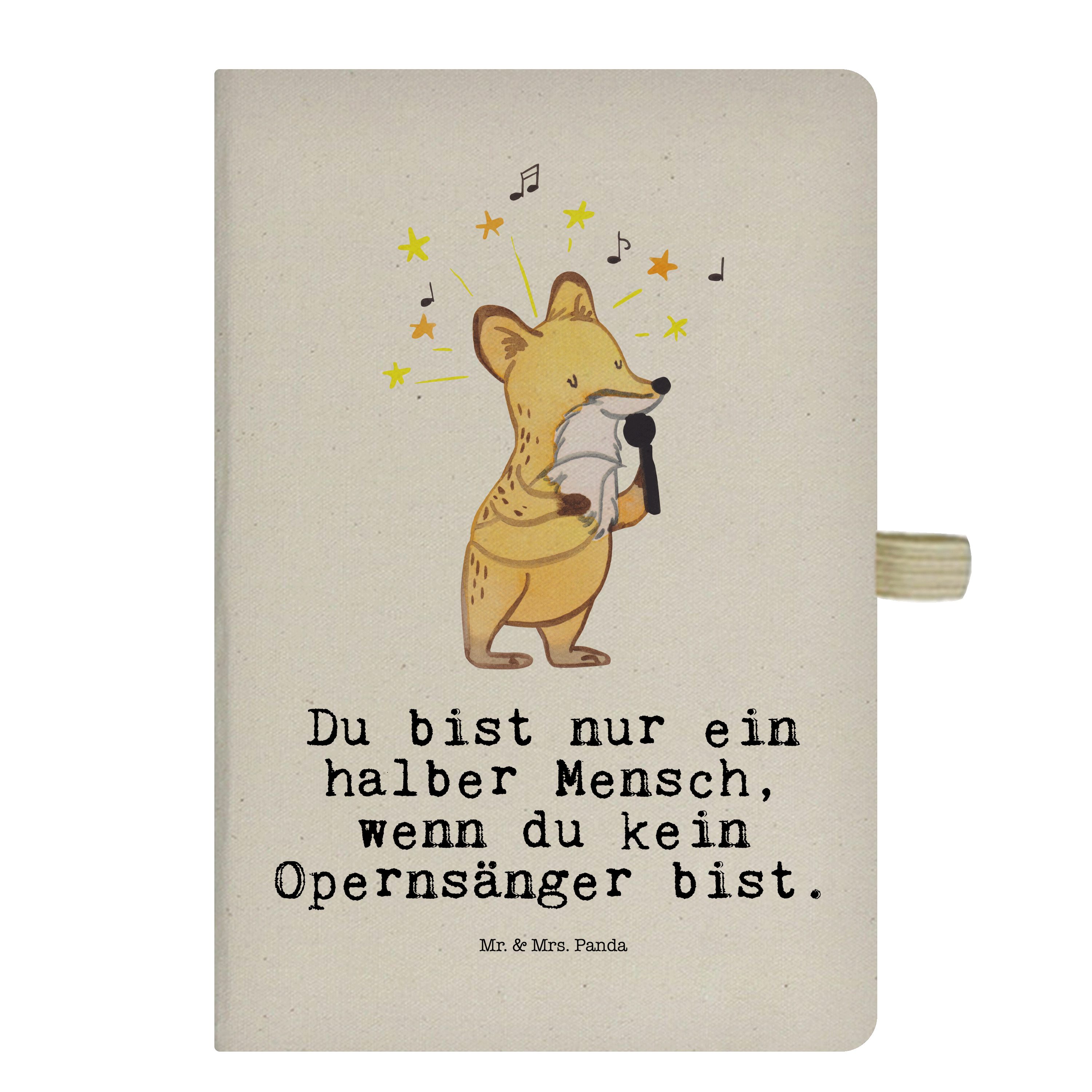 Mr. & Mrs. Panda Notizbuch Opernsänger mit Herz - Transparent - Geschenk, Tagebuch, Notizblock, Mr. & Mrs. Panda