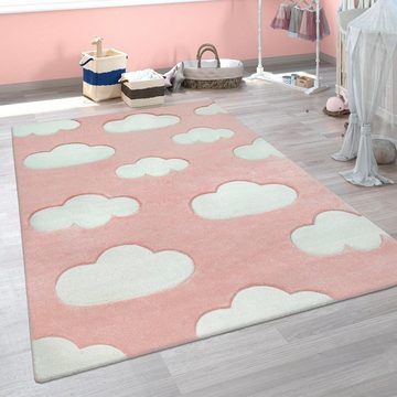 Kinderteppich Cosmo 342, Paco Home, rechteckig, Höhe: 12 mm, 3D-Design, niedliches Wolken Motiv, Pastell-Farben, Kinderzimmer
