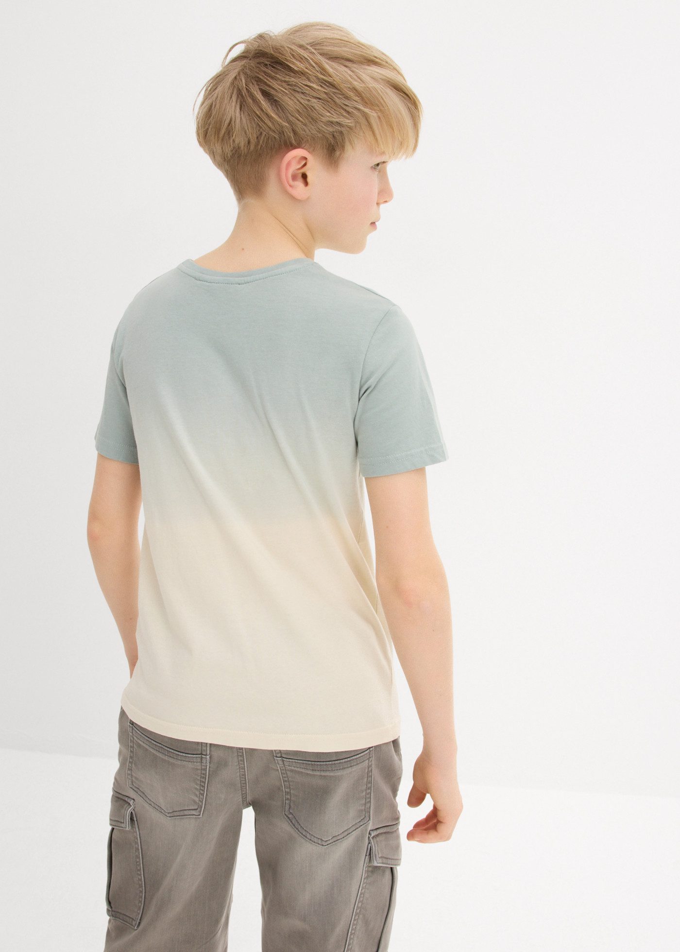 bonprix T-Shirt aus reiner Baumwolle, mit Farbverlauf, Kurzarm-Design – Bild 2 von 5