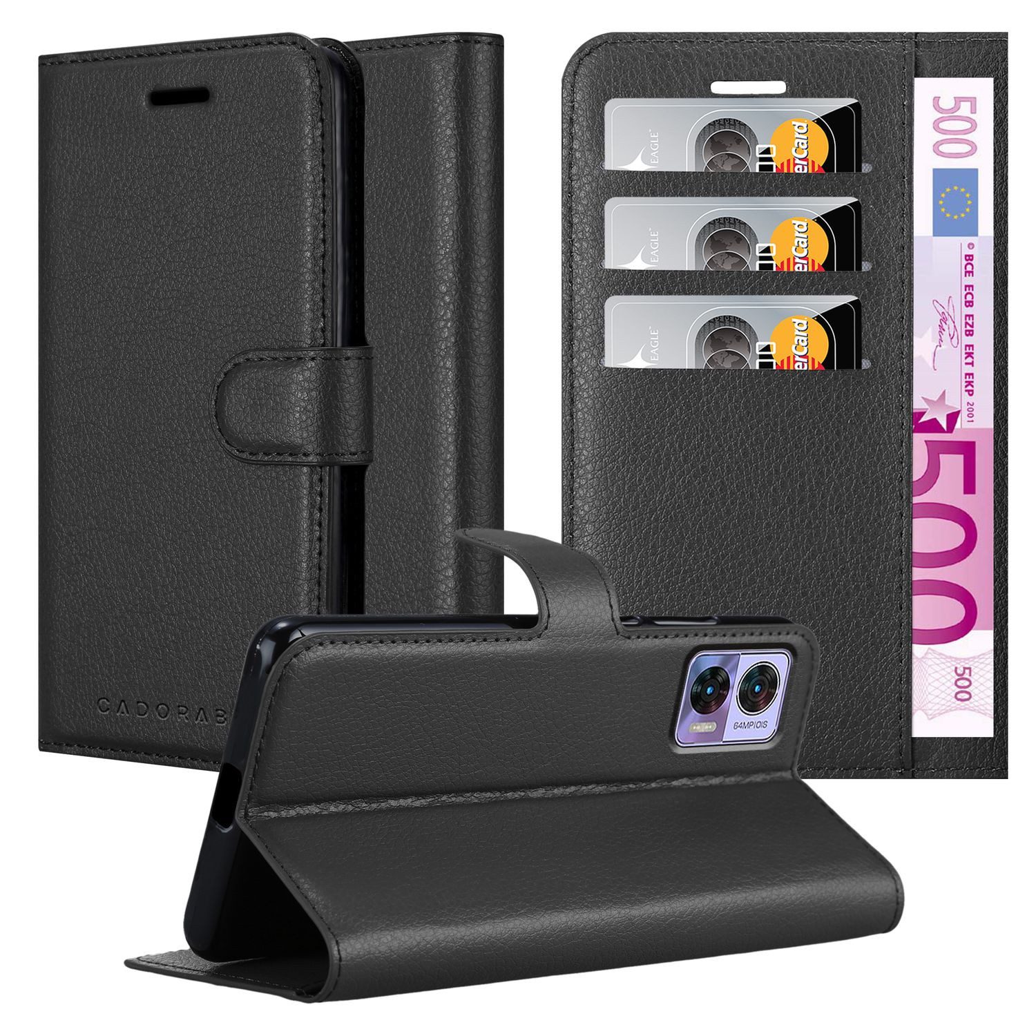 Cadorabo Handyhülle für Motorola EDGE 30 NEO Hülle Motorola EDGE 30 NEO, Hülle Schutzhülle mit Standfunktion, Kartenfach und Magnetverschluss