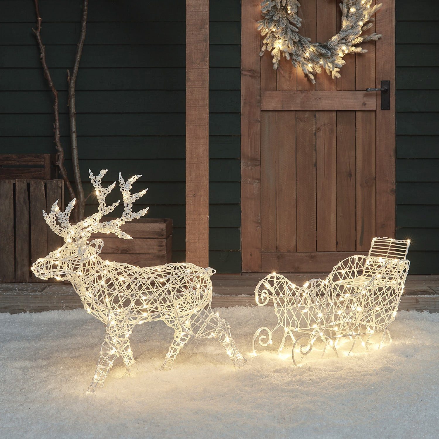 Lights4fun LED Dekofigur LED-Rentier Arkendale