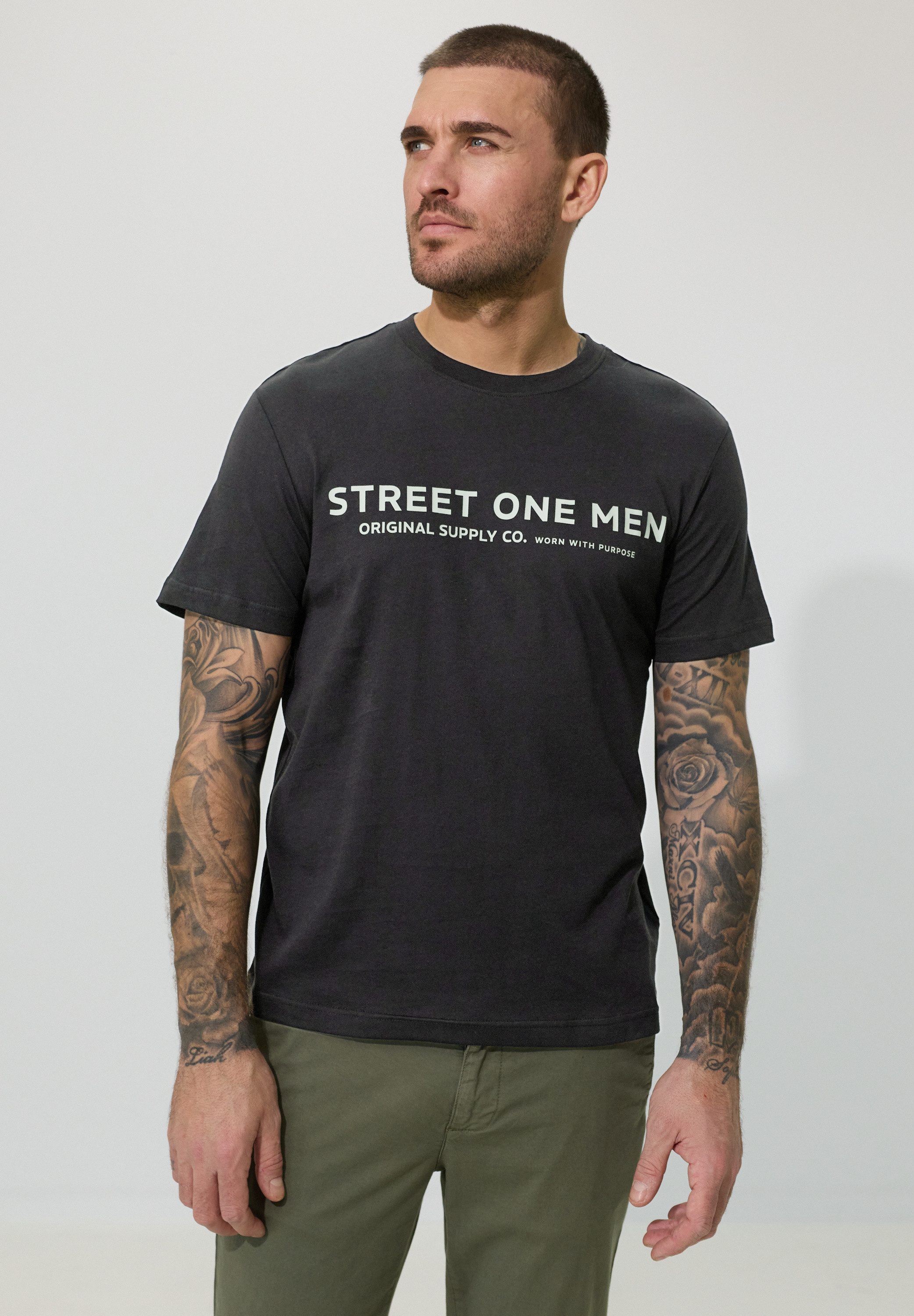 STREET ONE MEN T-Shirt aus reiner Baumwolle