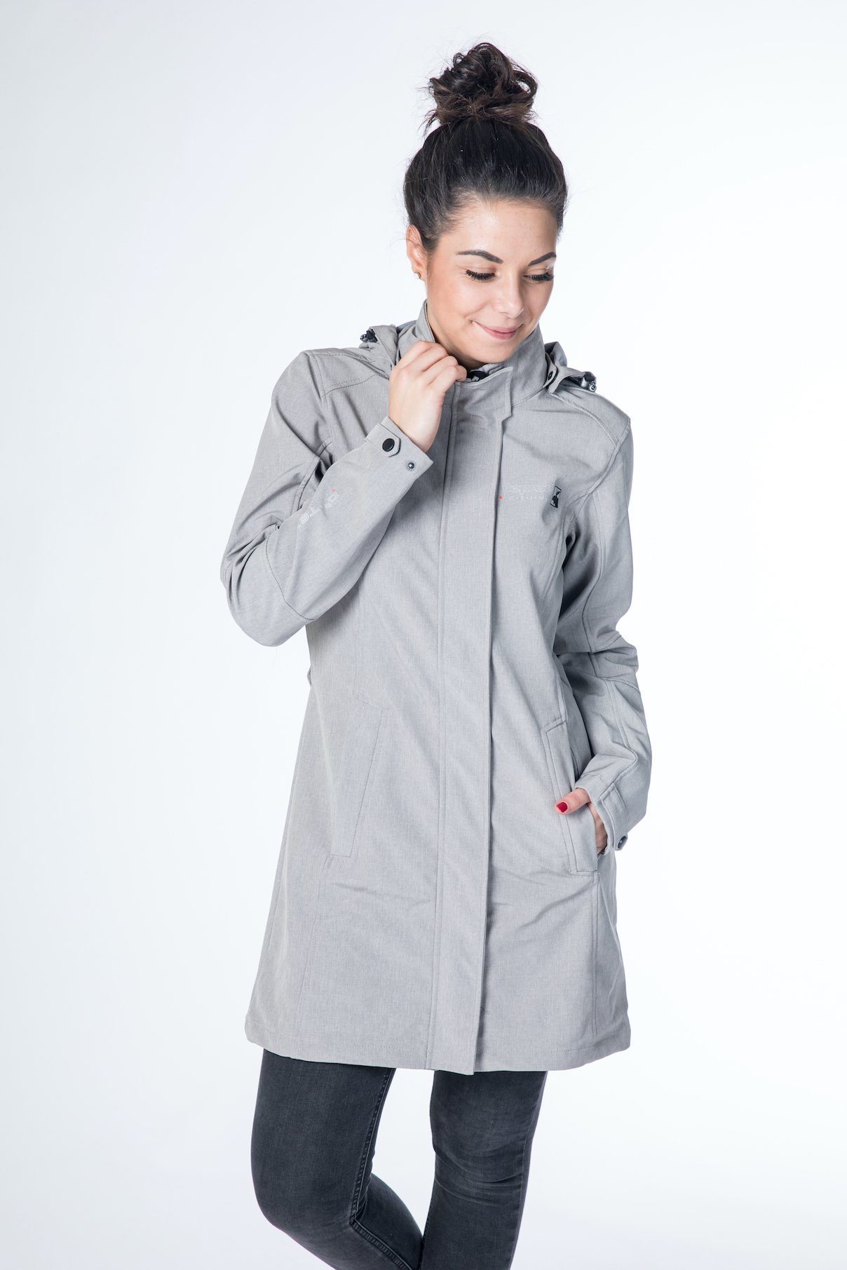 DEPROC Active Softshellmantel GRACE CS Damen-Softshell Longjacket, Funktionsmantel, Outdoormantel