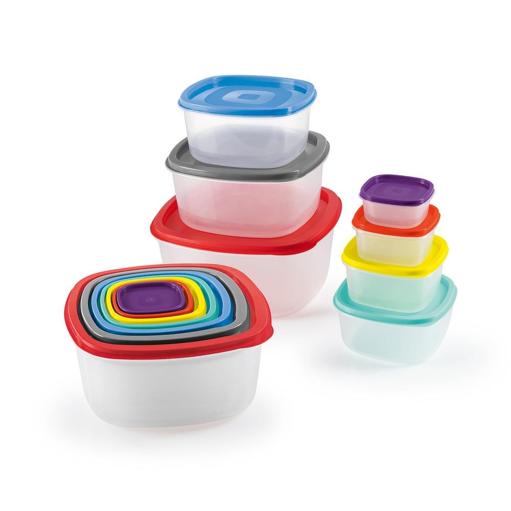 GOURMETmaxx Frischhaltedose Vorratsdose Lunchbox auslaufsicher, Polypropylen (PP), 28-tlg. mehrfarbig inkl. Deckel, Spülmaschinen,- und Mikrowellefest
