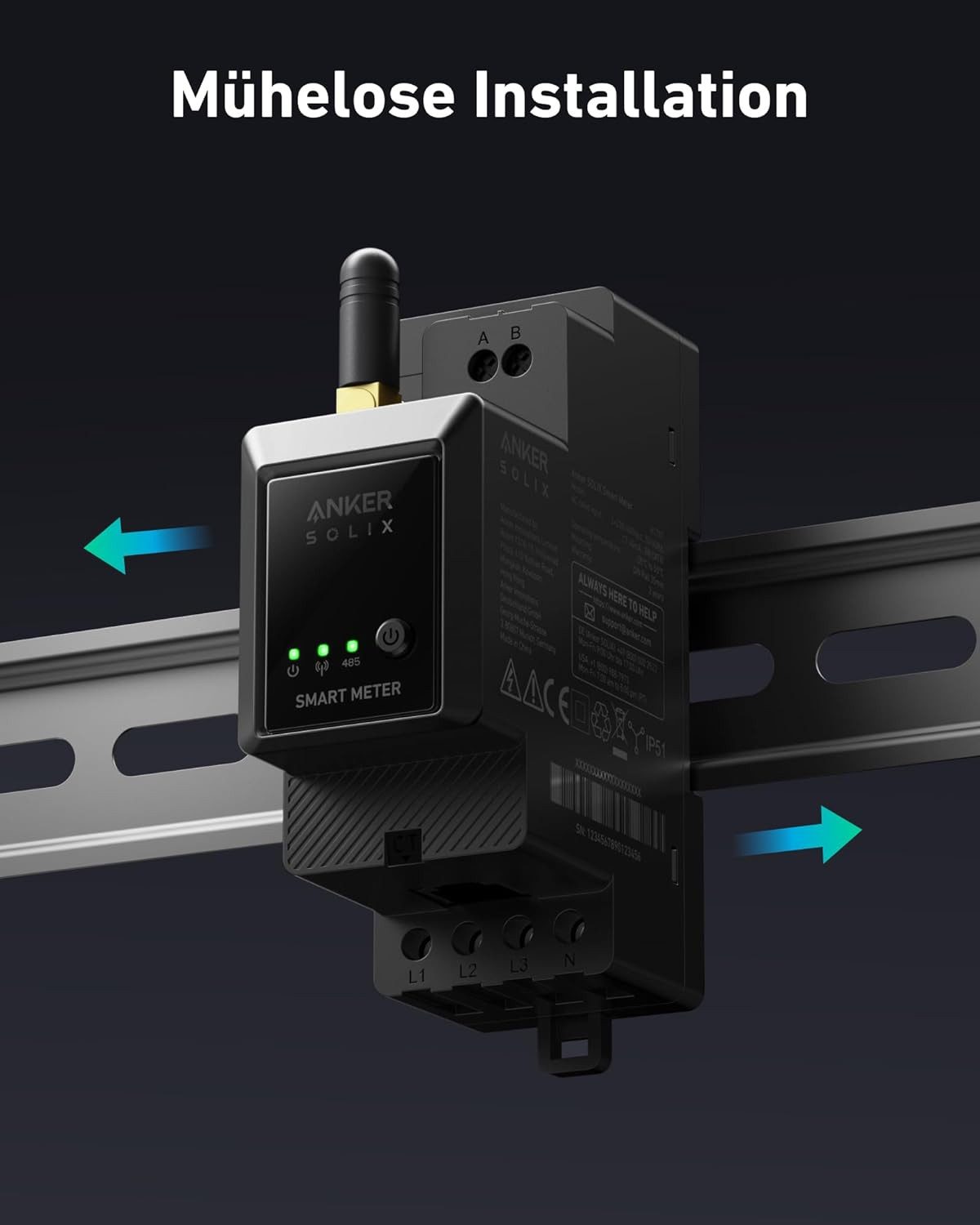 Anker Balkonkraftwerk Anker SOLIX Smart Meter, Smarter Zähler für Solarbank Serie