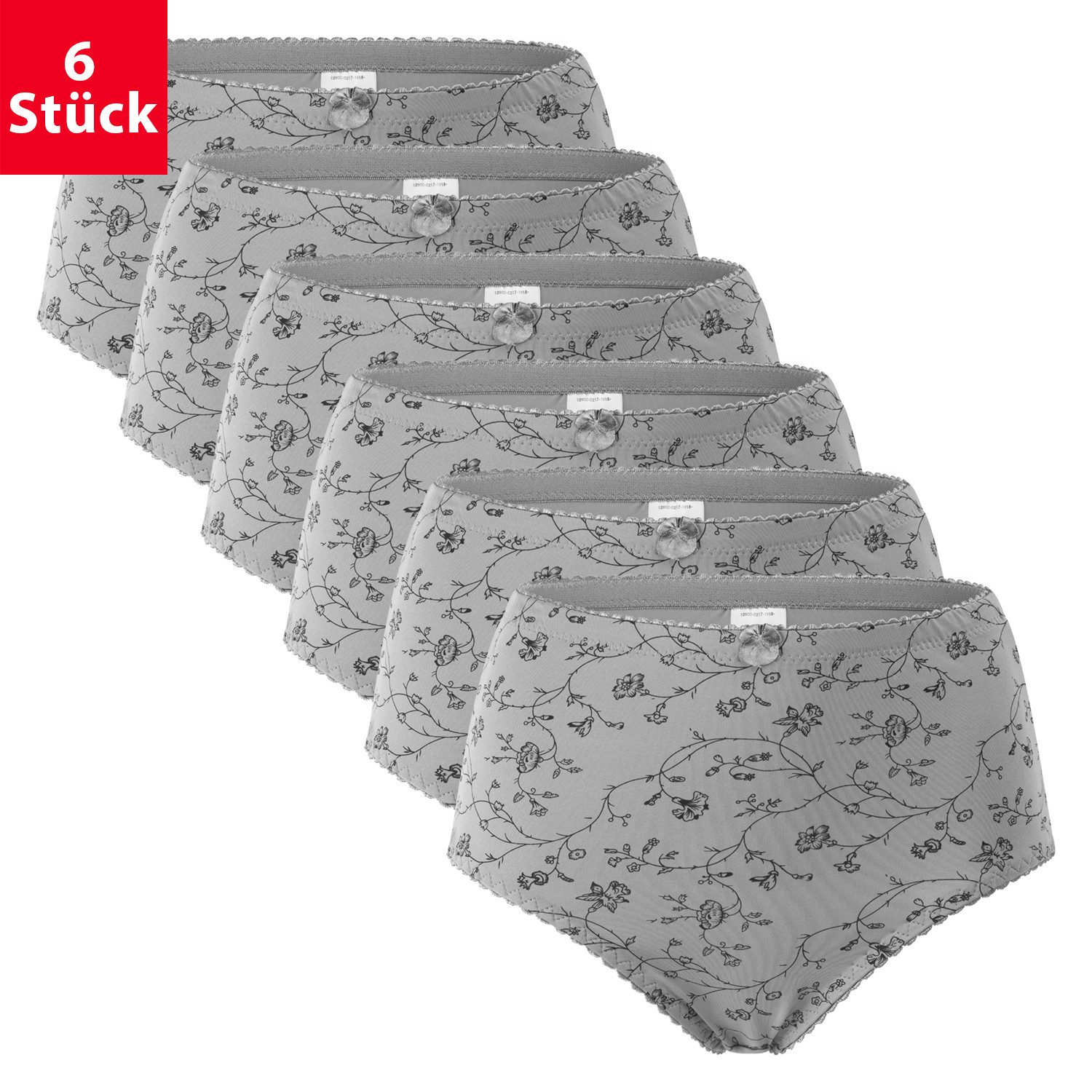 celodoro Taillenslip Damen Taillenslip 6er Pack, Microfaser, Blümchen-Muster