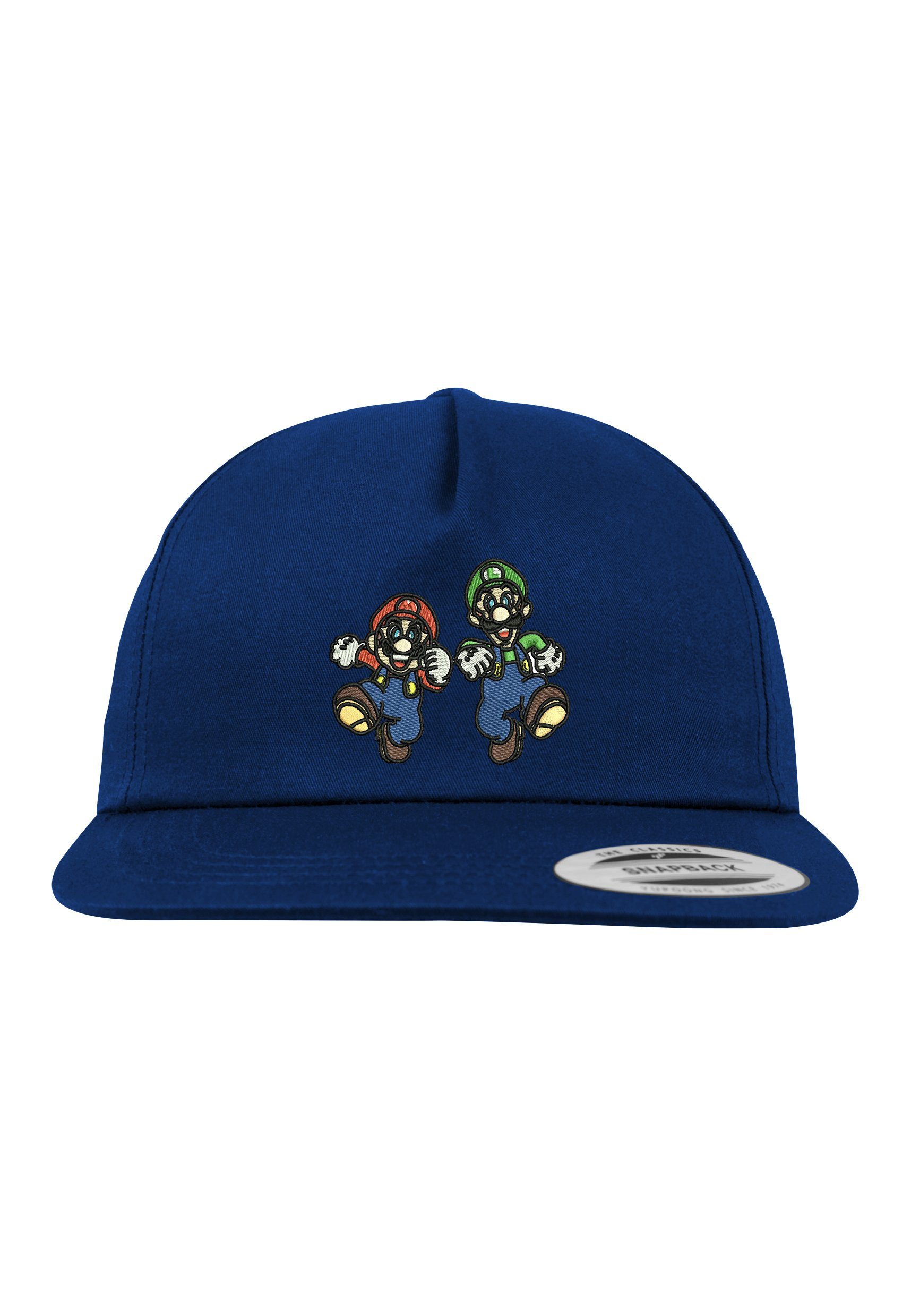 Youth Designz Baseball Cap Mario & Luigi Unisex Snapback Cap mit modischer Logo Stickerei Navyblau