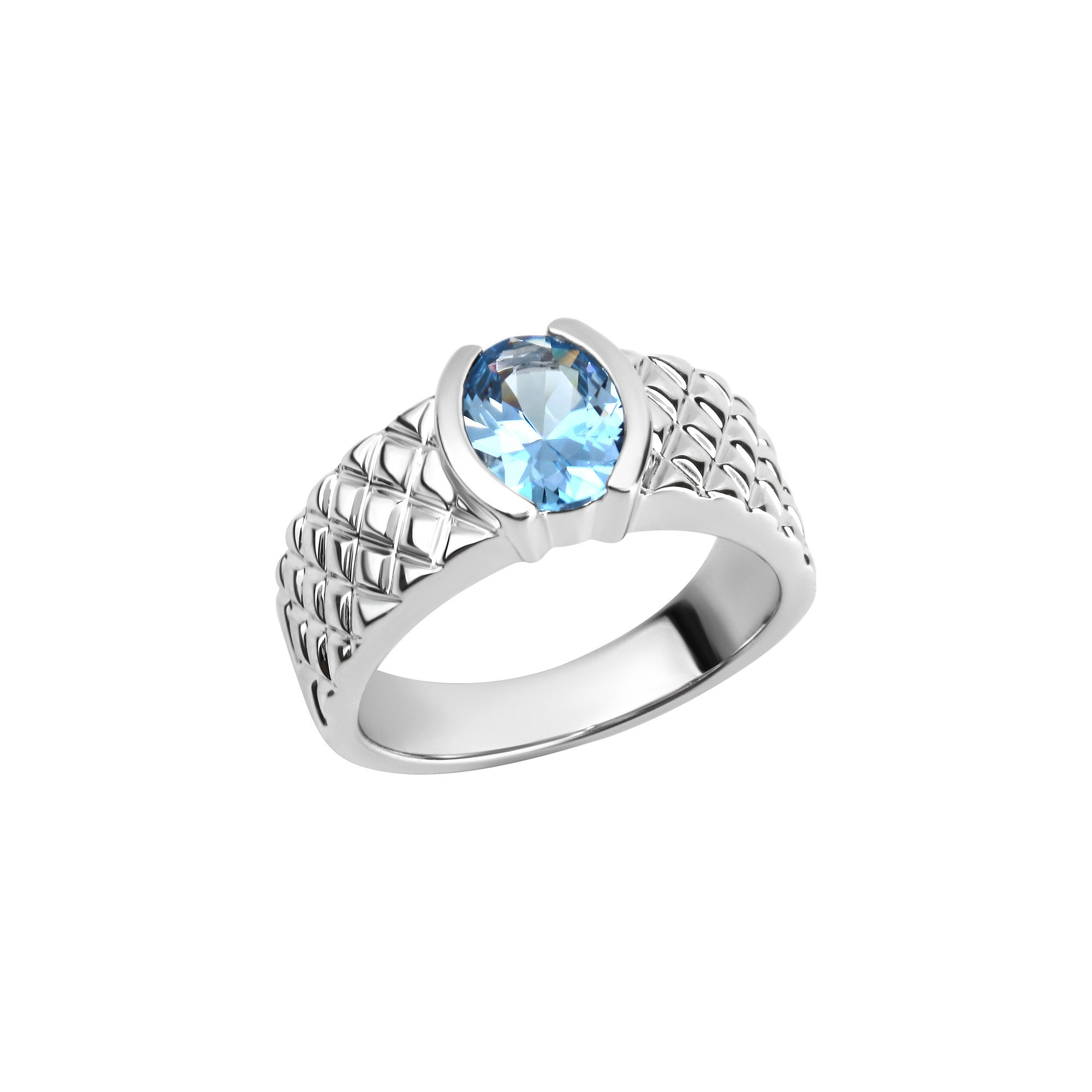 Vivance Fingerring 925 Sterling Silber rhodiniert synth. Blautopas günstig online kaufen