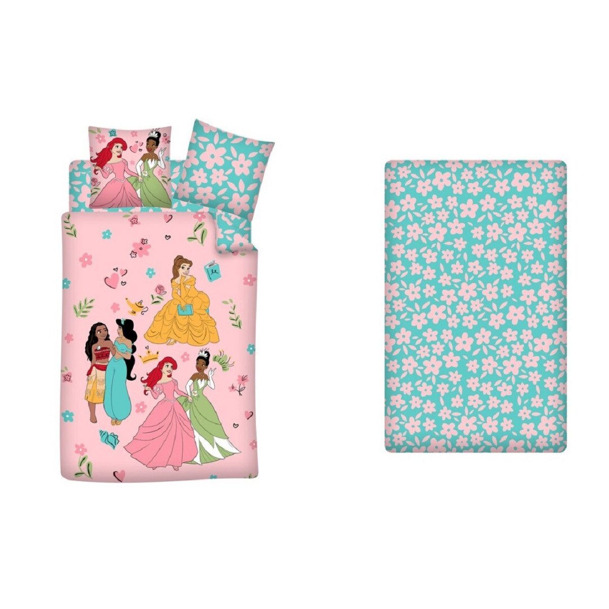 Disney Bettwäsche - Set mit Spanbettlaken, Bettbezug und Kissenbezug für Kinder, 3 teilig, ideal für erholsame Nächte, perfekt für Kinder
