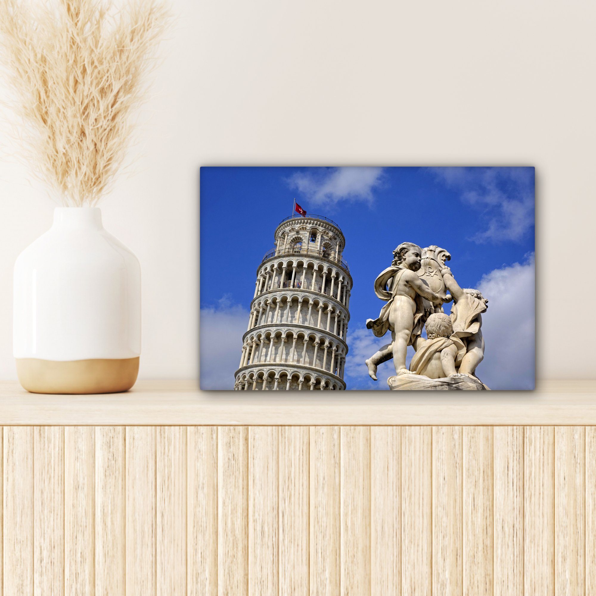 OneMillionCanvasses® Leinwandbild Turm von Leinwandbilder, 30x20 cm Aufhängefertig, Wanddeko, Pisa Wandbild (1 Italien, - Pisa St), 