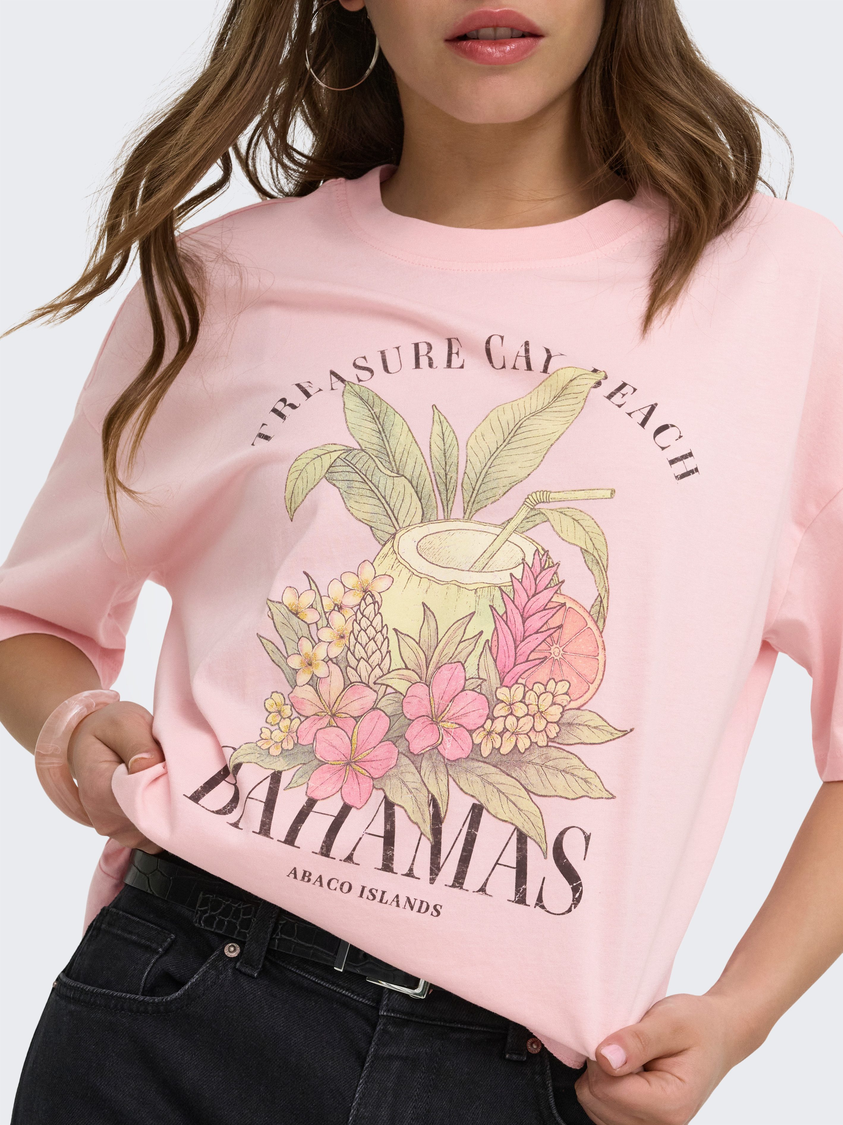 ONLY Kurzarmshirt ONLLUCY BOXY S/S TOP JRS Baumwolle, Rundhals – Bild 3 von 5