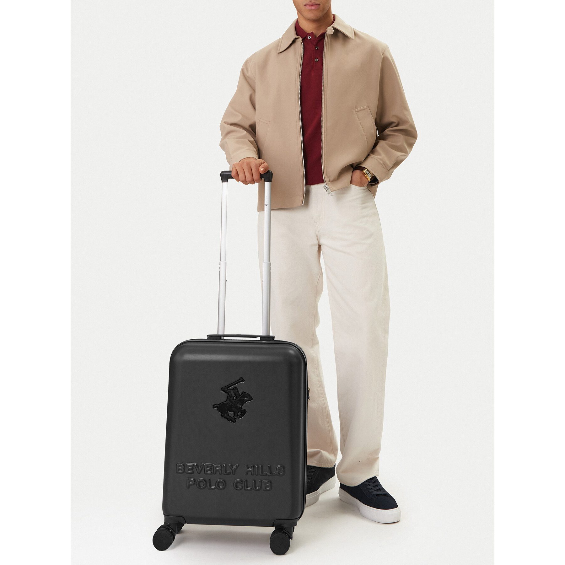 BEVERLY HILLS POLO CLUB Hartschalen-Trolley Beverly Hills Polo Club Unisex Schwarzer Kabinenkoffer