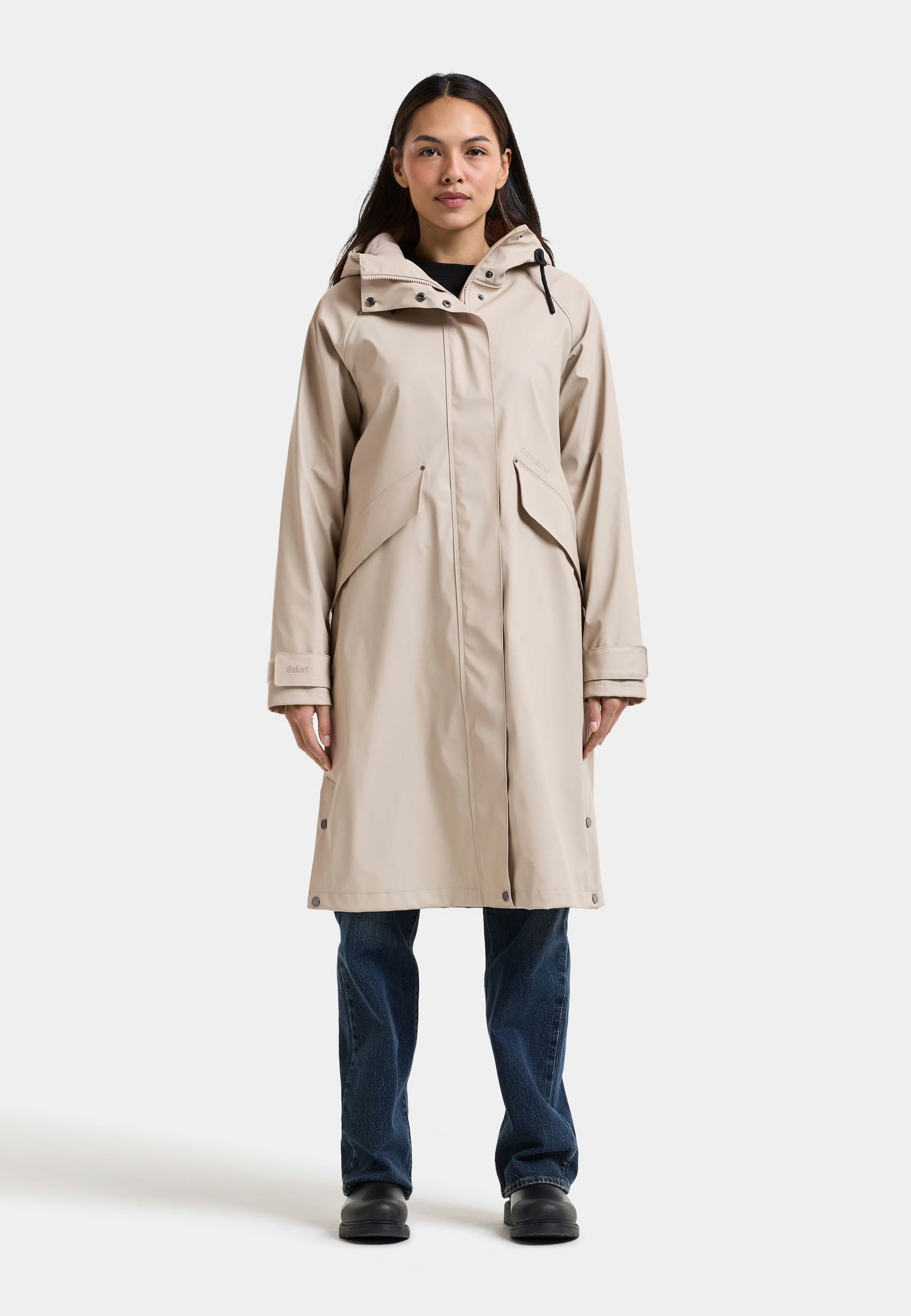 Didriksons Regenmantel Melinda Parka mit Kapuze mit Taschen