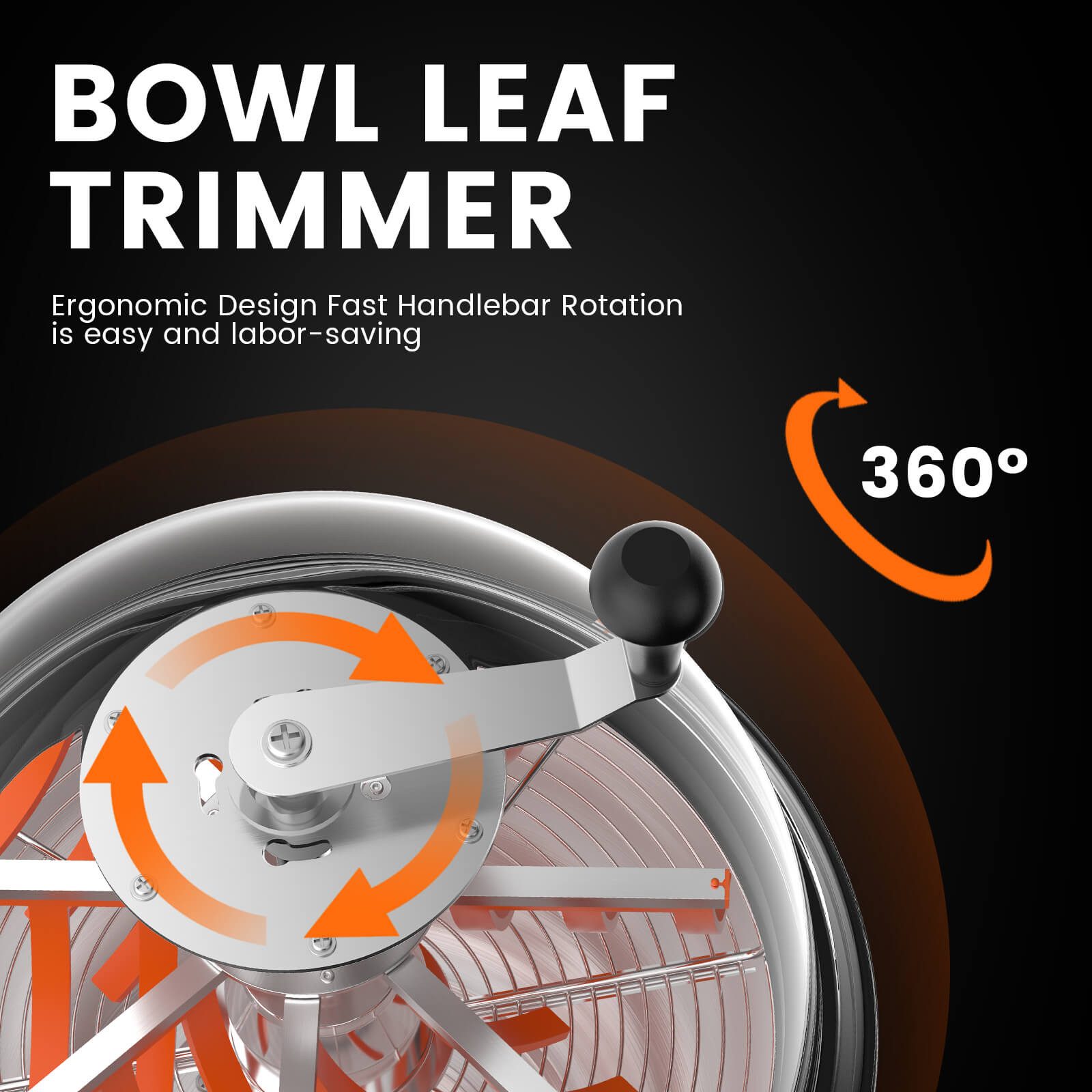 Spider Farmer Zerkleinerer Spider Farmer Bud Leaf Bowl Trimmer, 40cm Edelstahl Trimmer mit Handkurbel