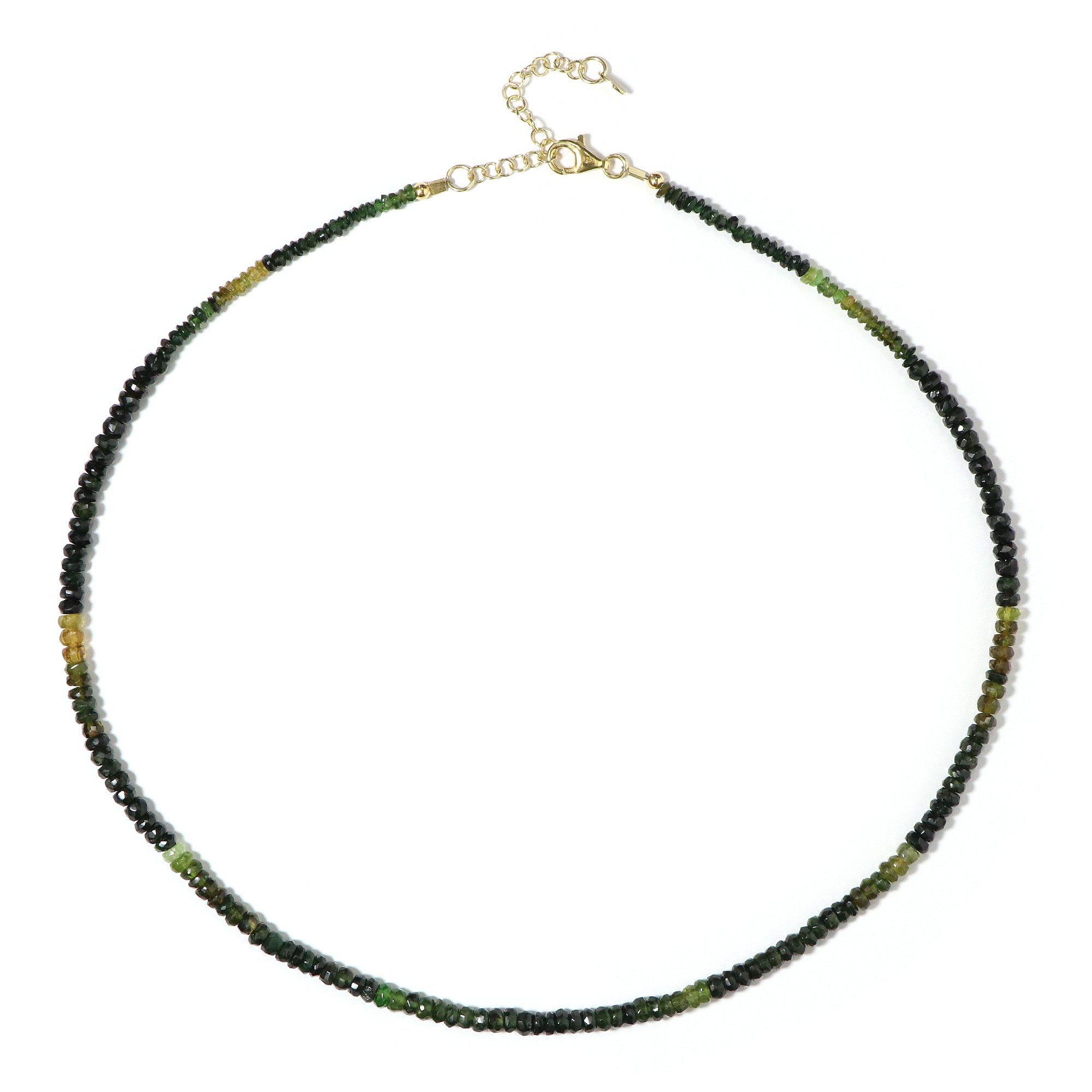 Cavill Silberkette Chrom Turmalin Perlenkette Gold plattiert (1-tlg)