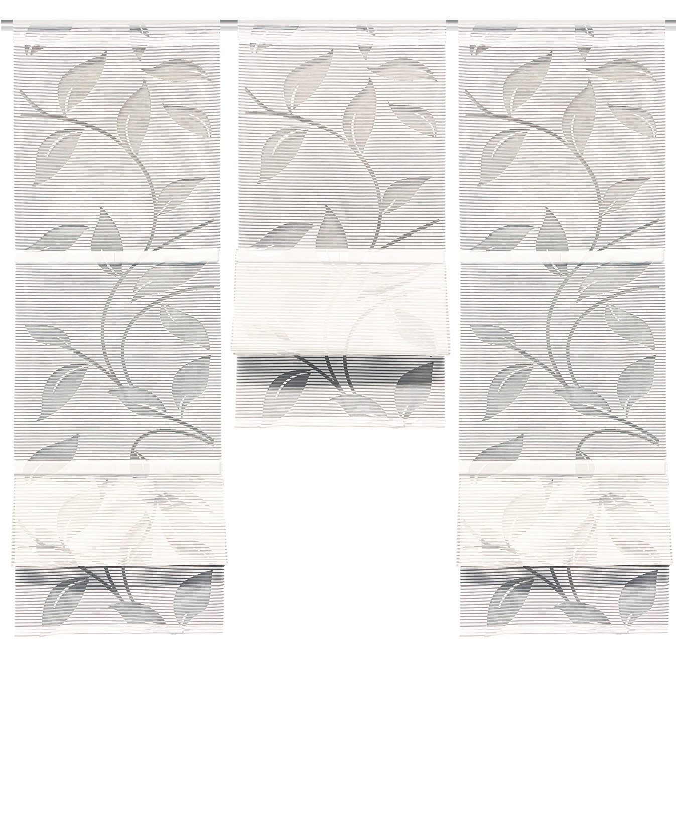 HOME WOHNIDEEN Magnetrollo 91515 Magnetrollo RANA Ausbrenner Bambus, Rankenmotiv, stangendurchzug