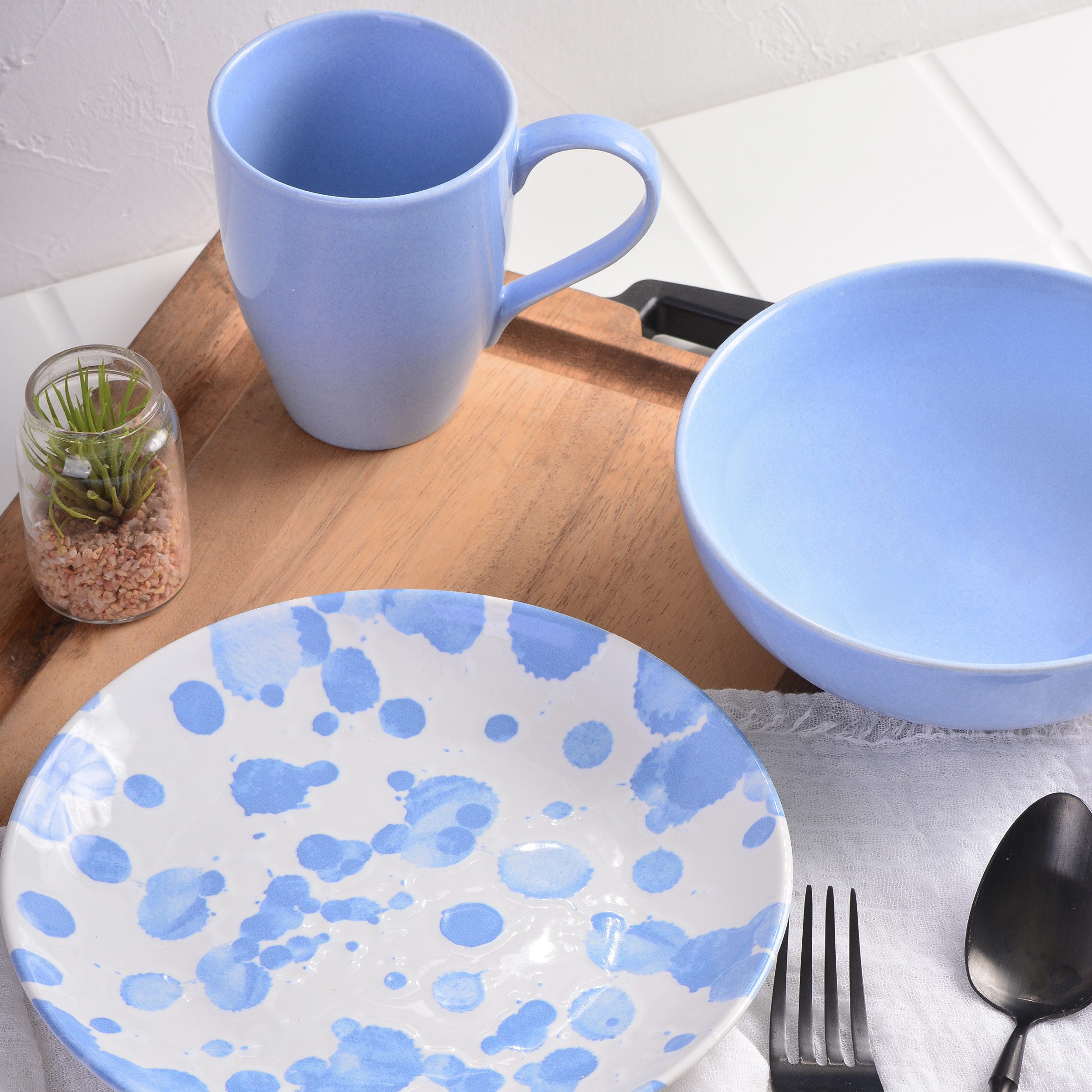 s.Oliver Kombiservice Fennja (16-tlg), 4 Personen, Steinzeug, Haltbarkeit, spülmaschinengeeignet, mikrowellengeeignet, Modern