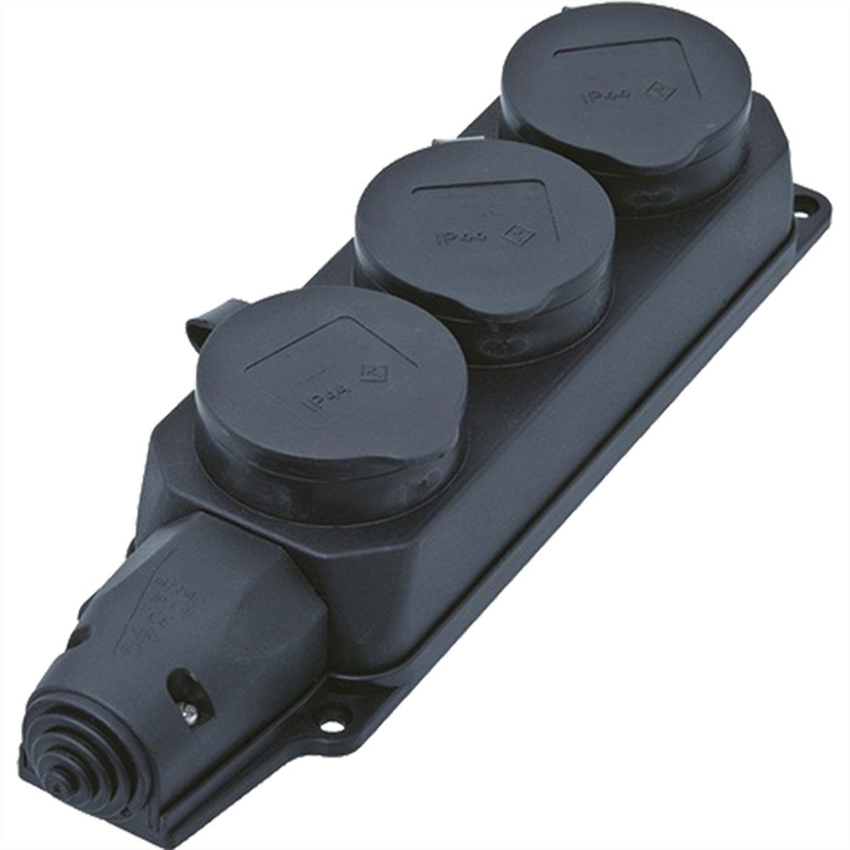 Bachmann Verteiler Steckdose 3xCEE7/3 Stromadapter zu Schutzkontakt, CEE 7/3, Typ-F, 0 cm, 3x Schutzkontakt IP44, 381.109