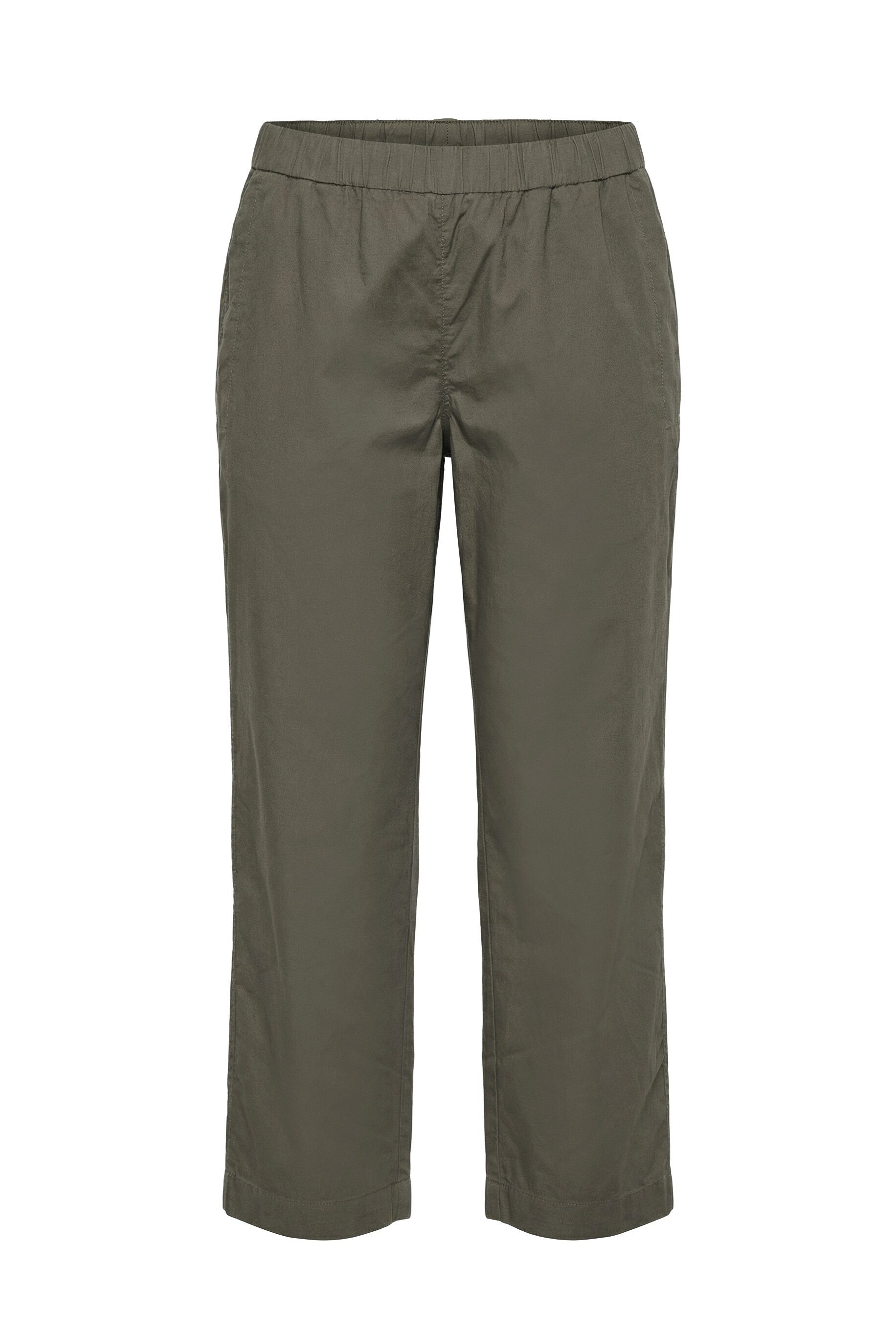 Ulla Popken Chinohose 7/8-Chinohose Ruby Elastikbund weites gerades Bein