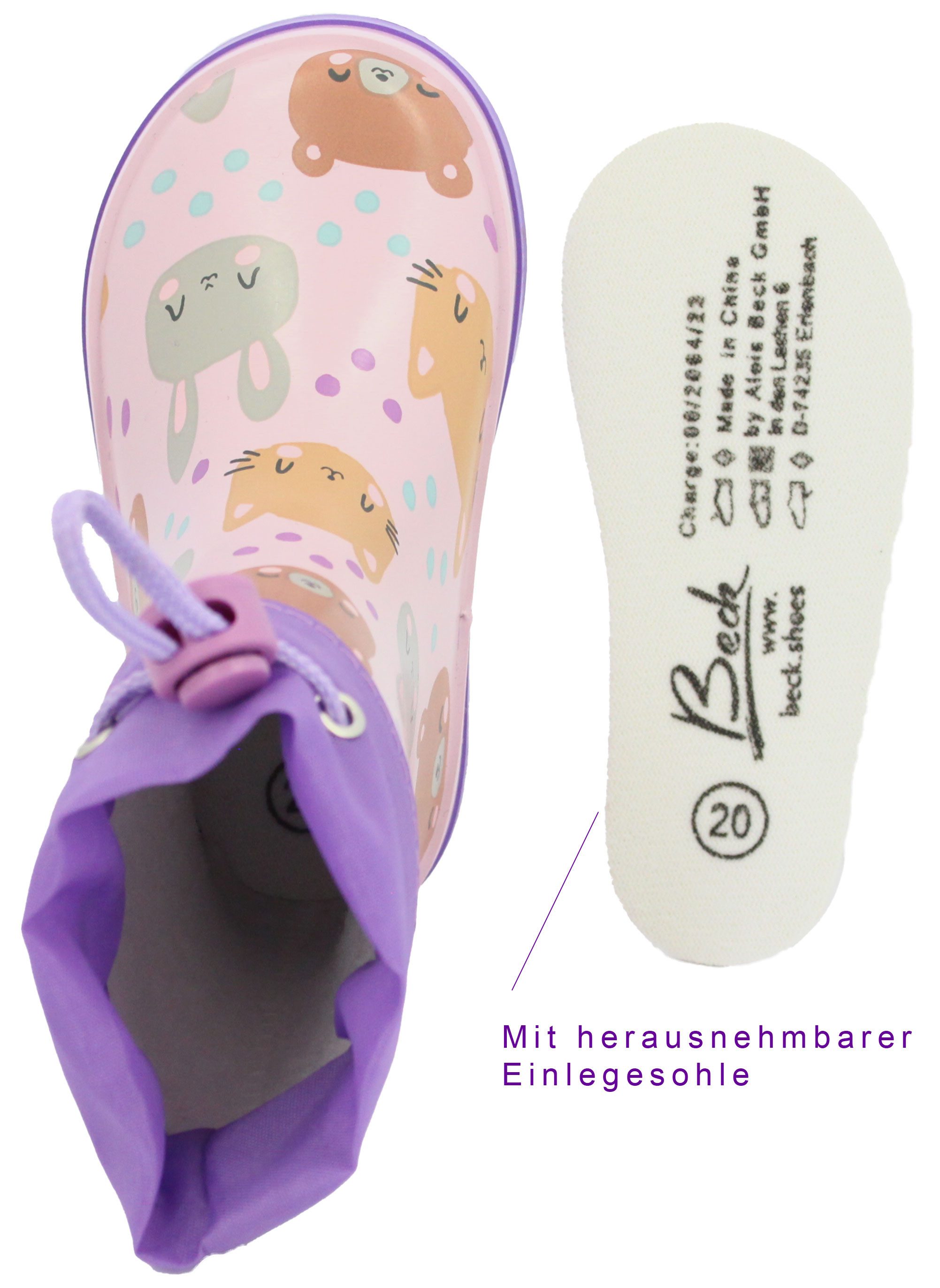 Beck Kleinkinder Gummistiefel Schnucki mit Warmfutter Gummistiefel leichtes Warmfutter