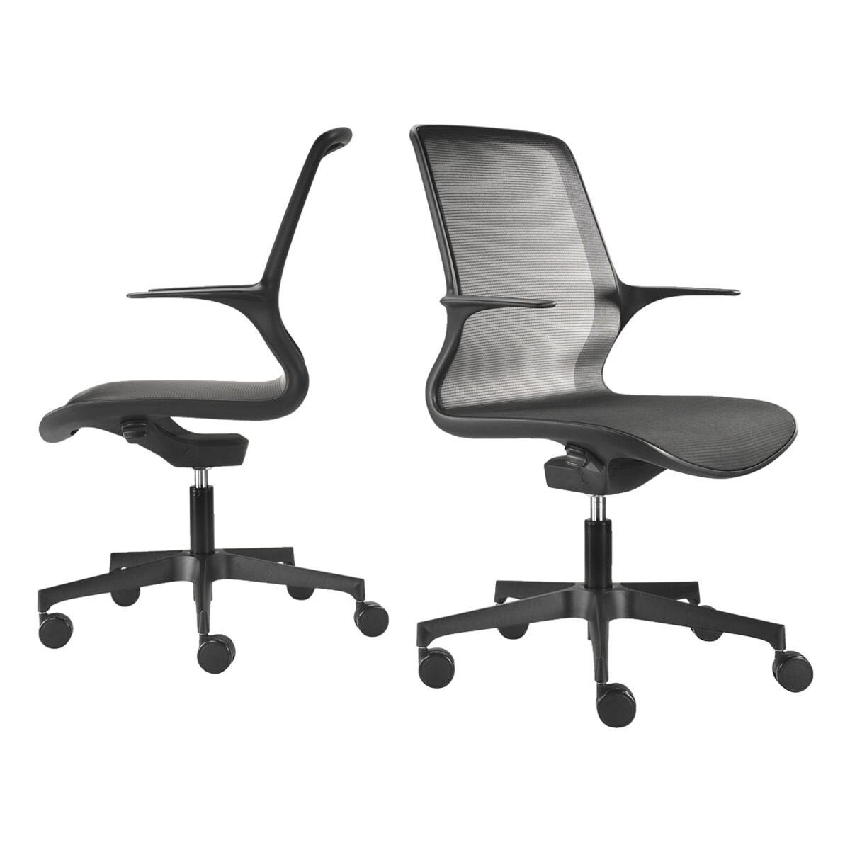 Bisley Schreibtischstuhl Loop, mit Netzrücken und festen Armlehnen