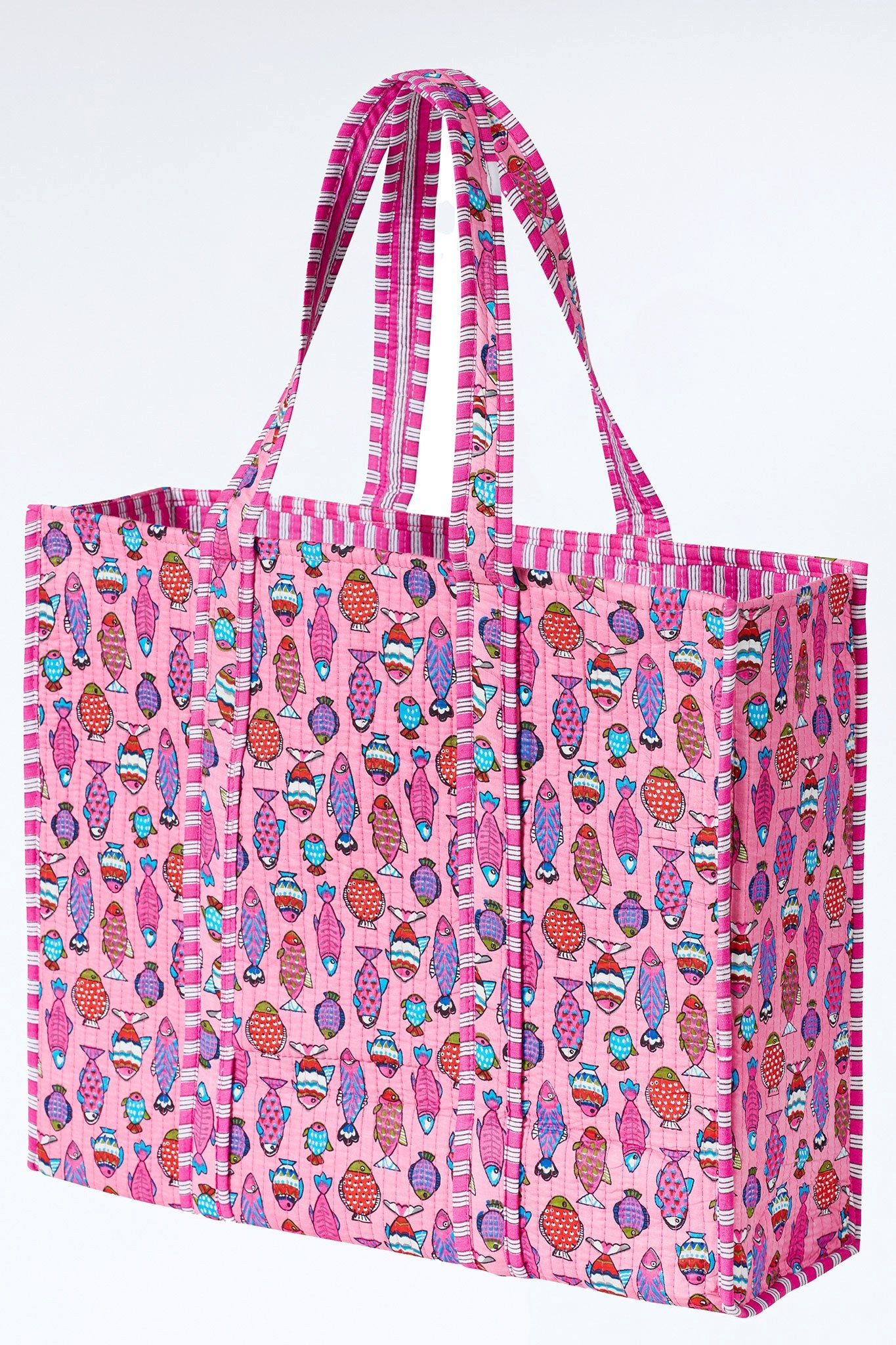 Himalaya Clothing Strandtasche Damen Handtasche groß mit lebendigem Muster und großzügigem Stauraum (1-tlg., HxBxT: 38x45x15 cm), Gesteppter Shopper mit integrierter kleiner Innentasche im Boho-Stil