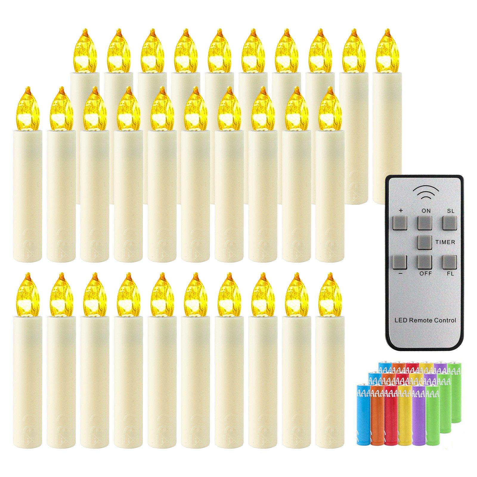 Gotoll LED-Kerze LZ30 30pcs Mit Batterie,Kerzenhalterung günstig online kaufen